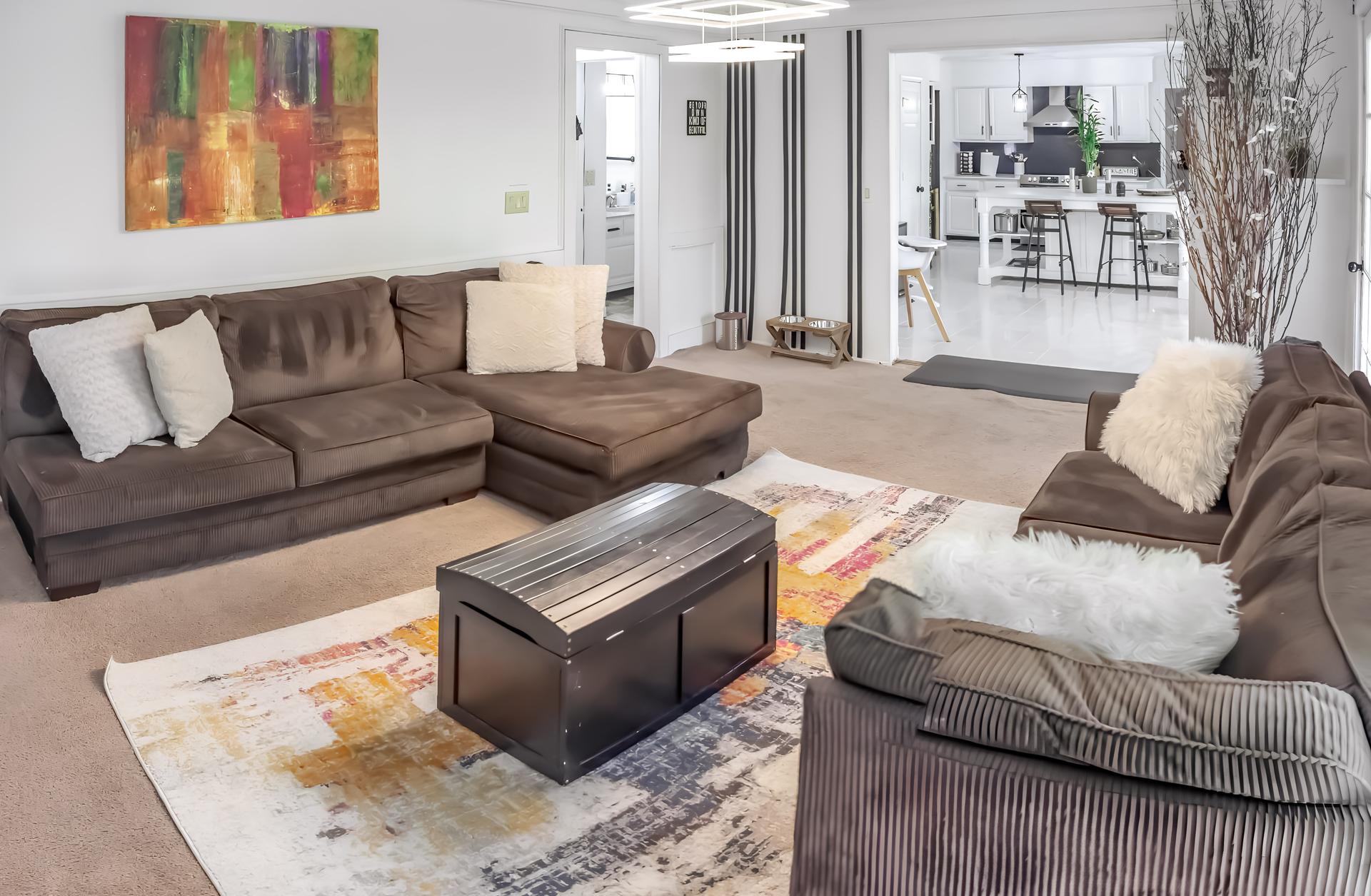 Common spaces including the kitchen