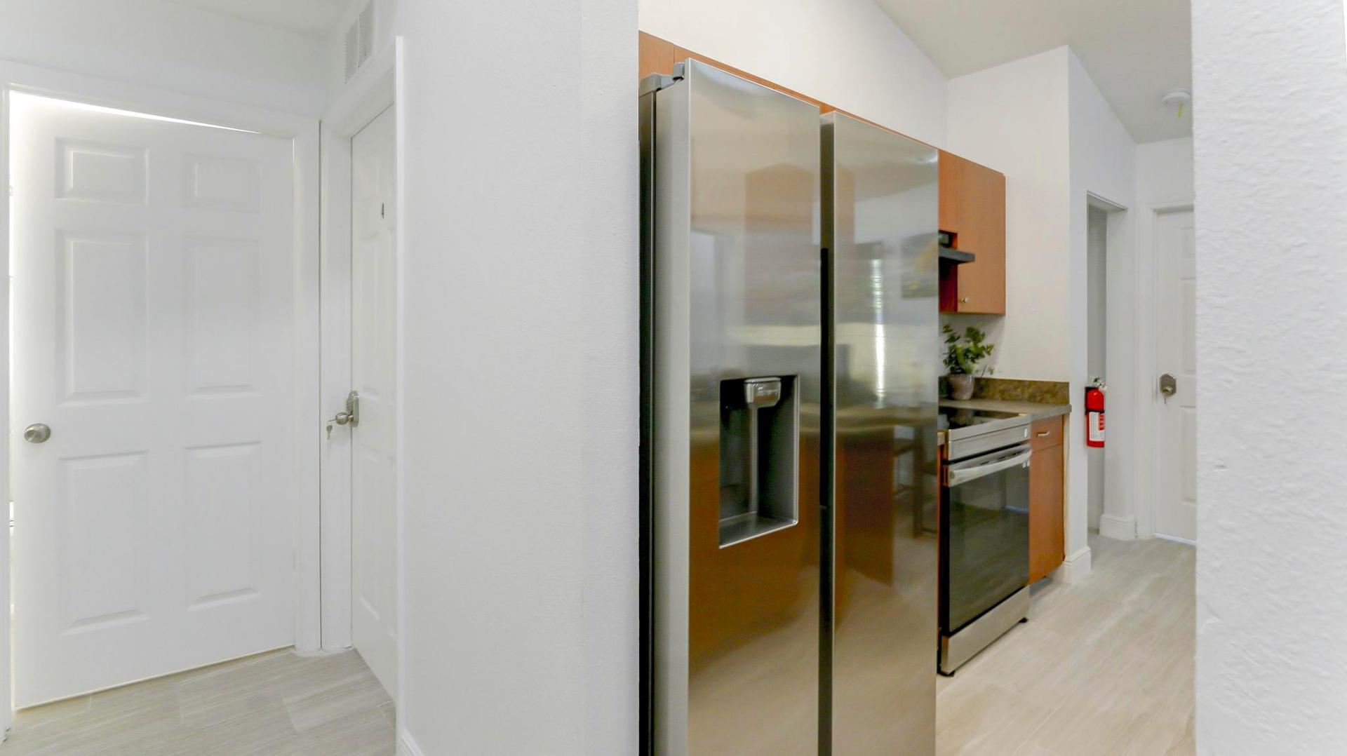 Common spaces including the kitchen