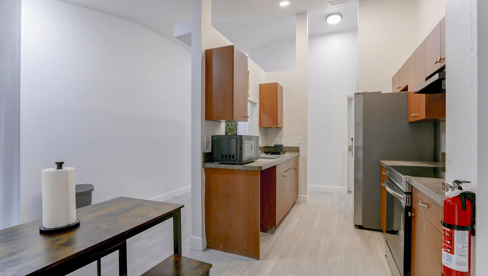 Common spaces including the kitchen