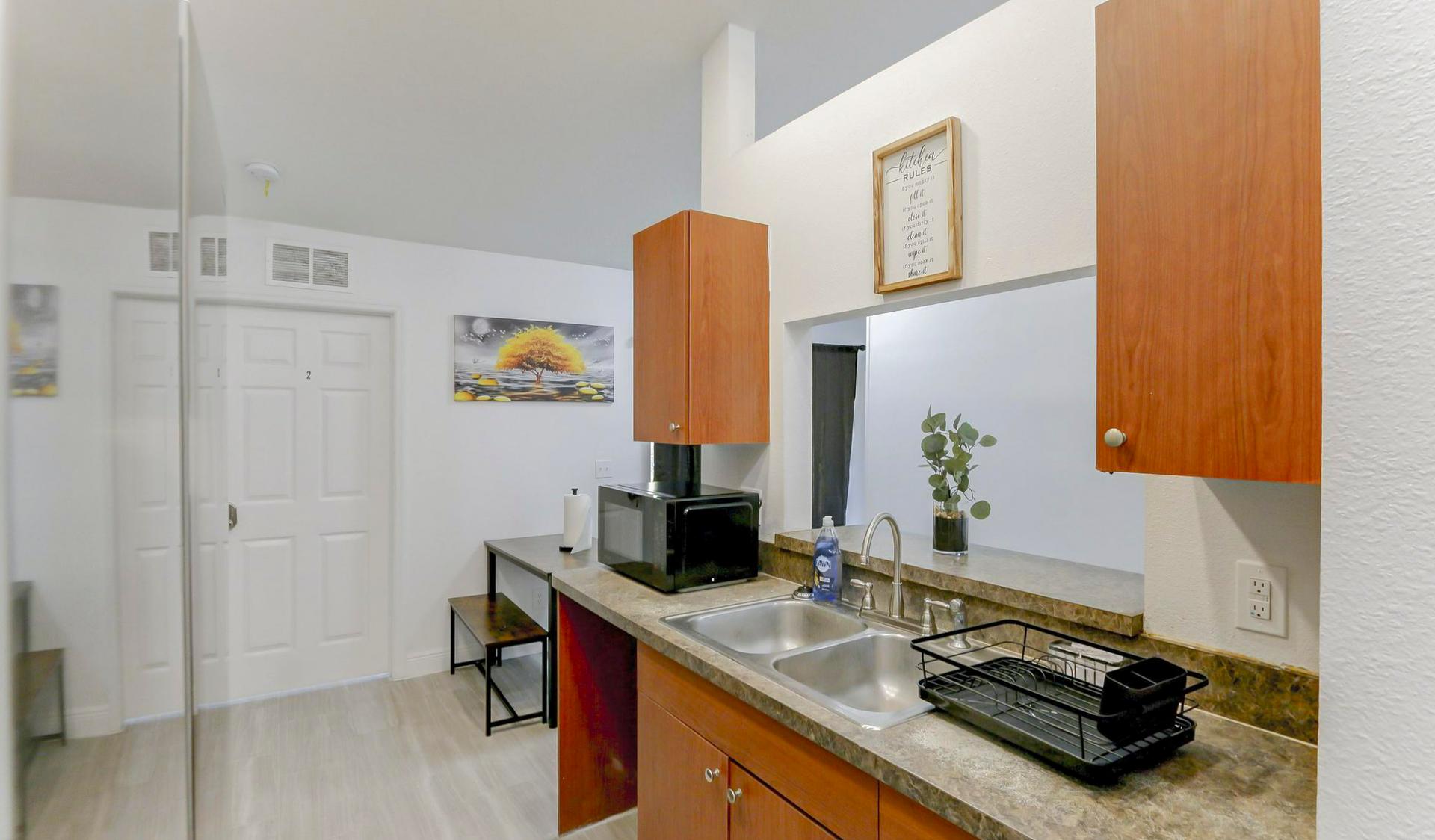 Common spaces including the kitchen