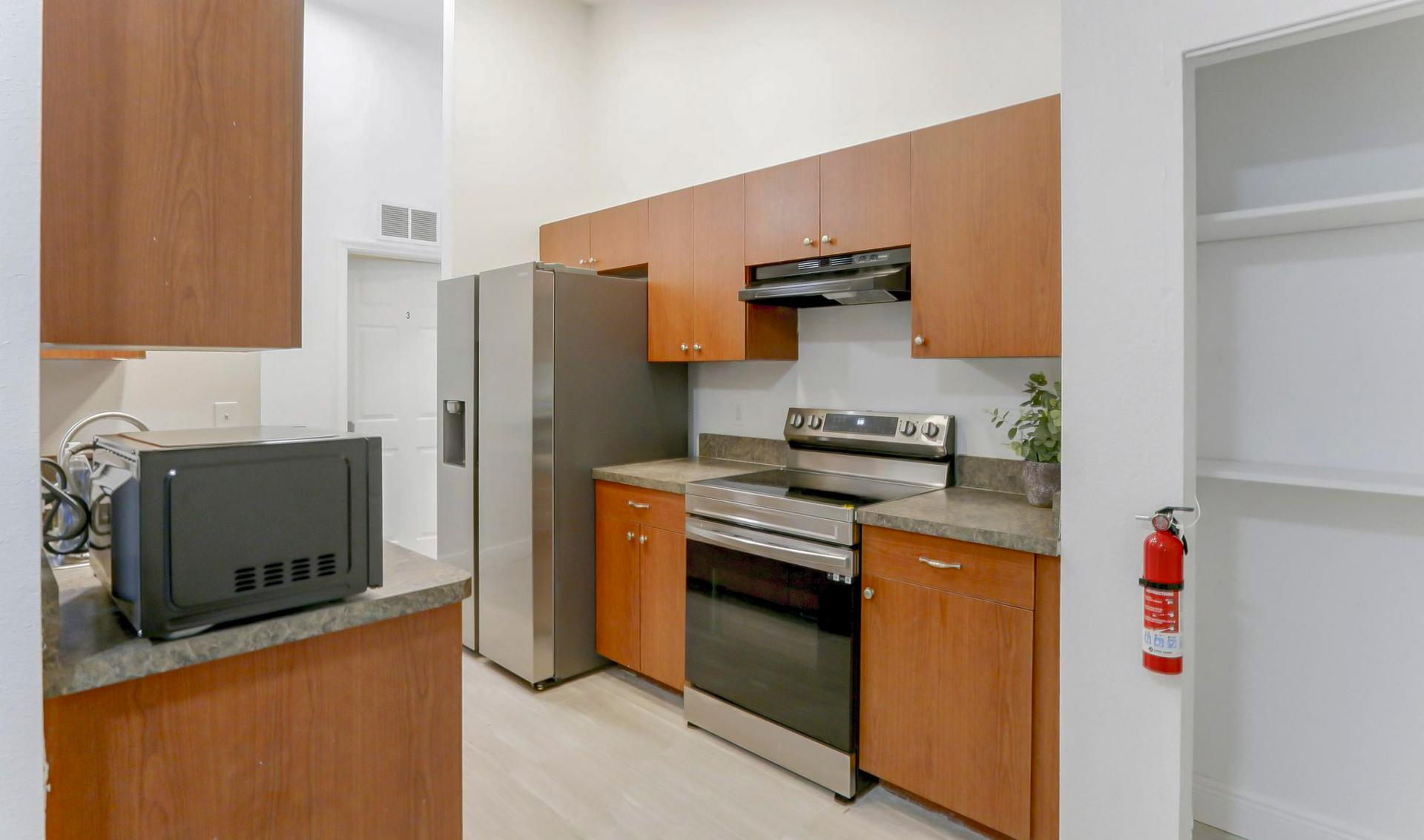 Common spaces including the kitchen