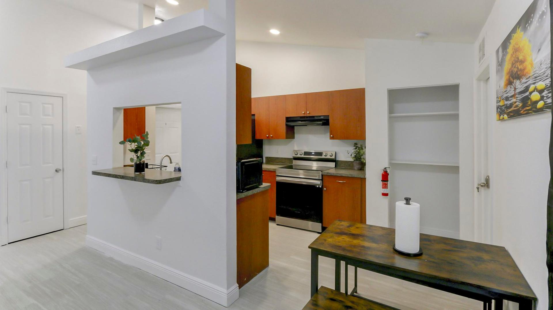 Common spaces including the kitchen