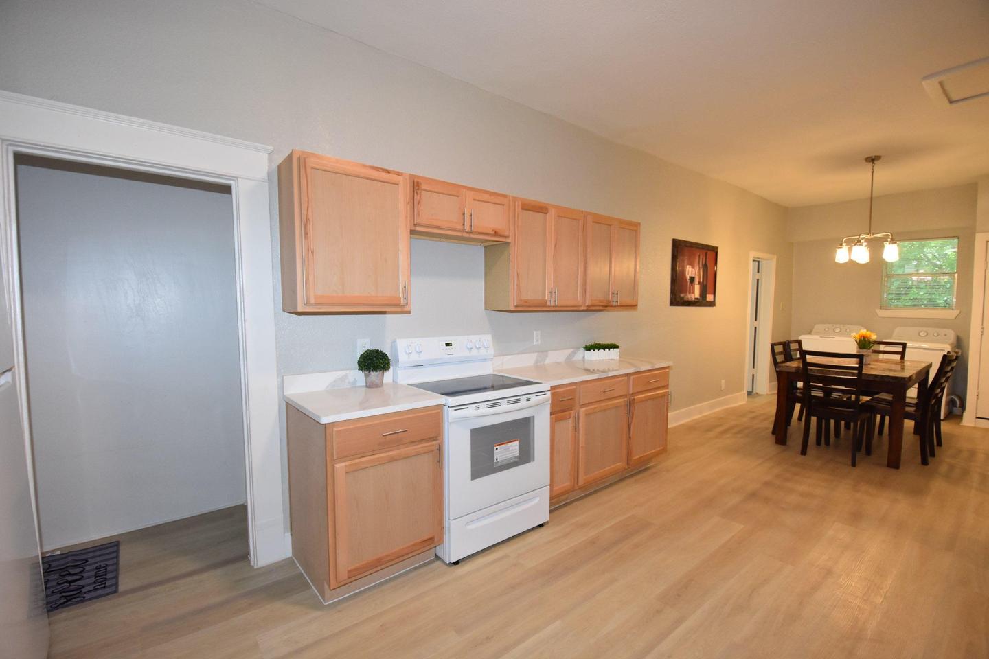 Common spaces including the kitchen