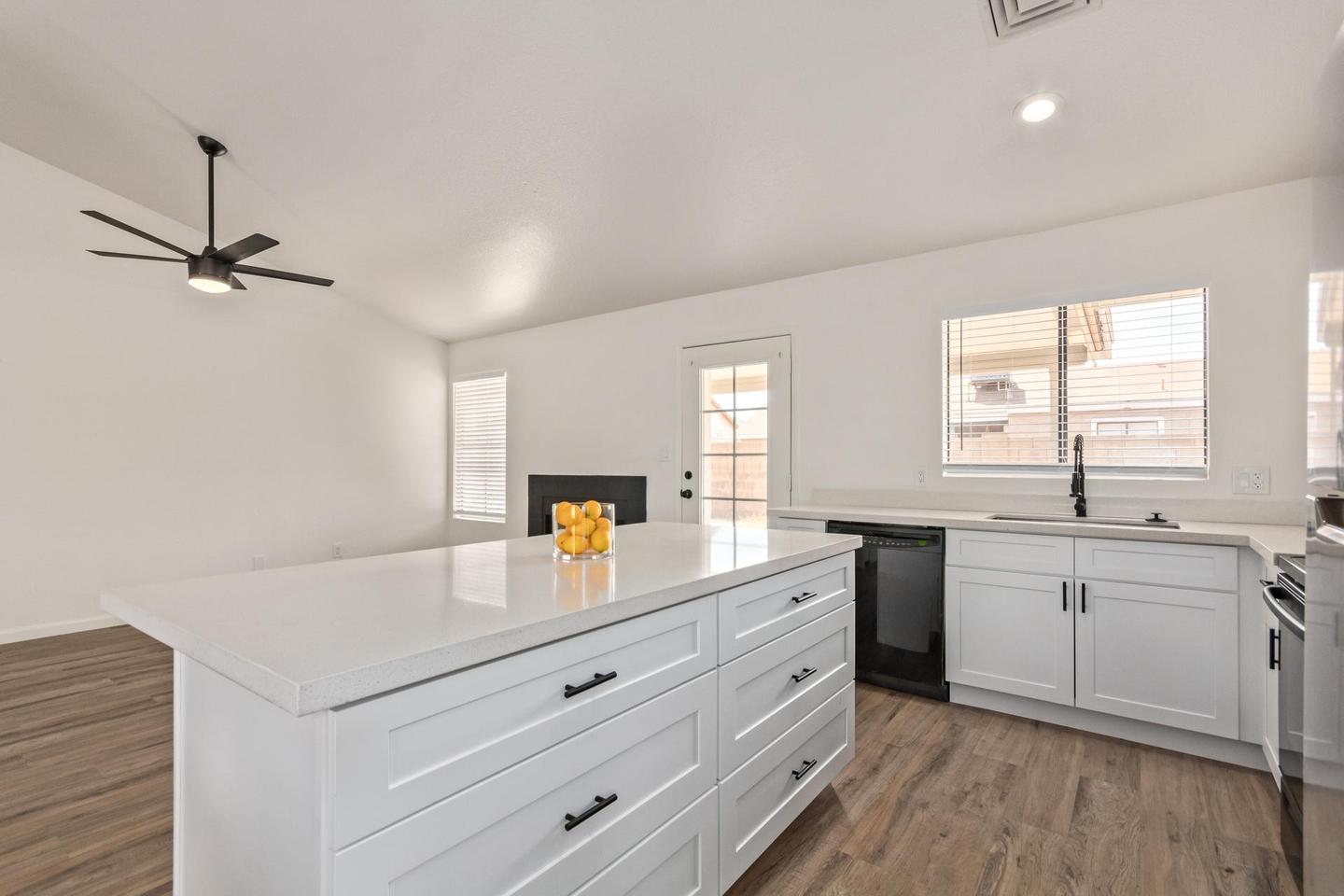 Common spaces including the kitchen