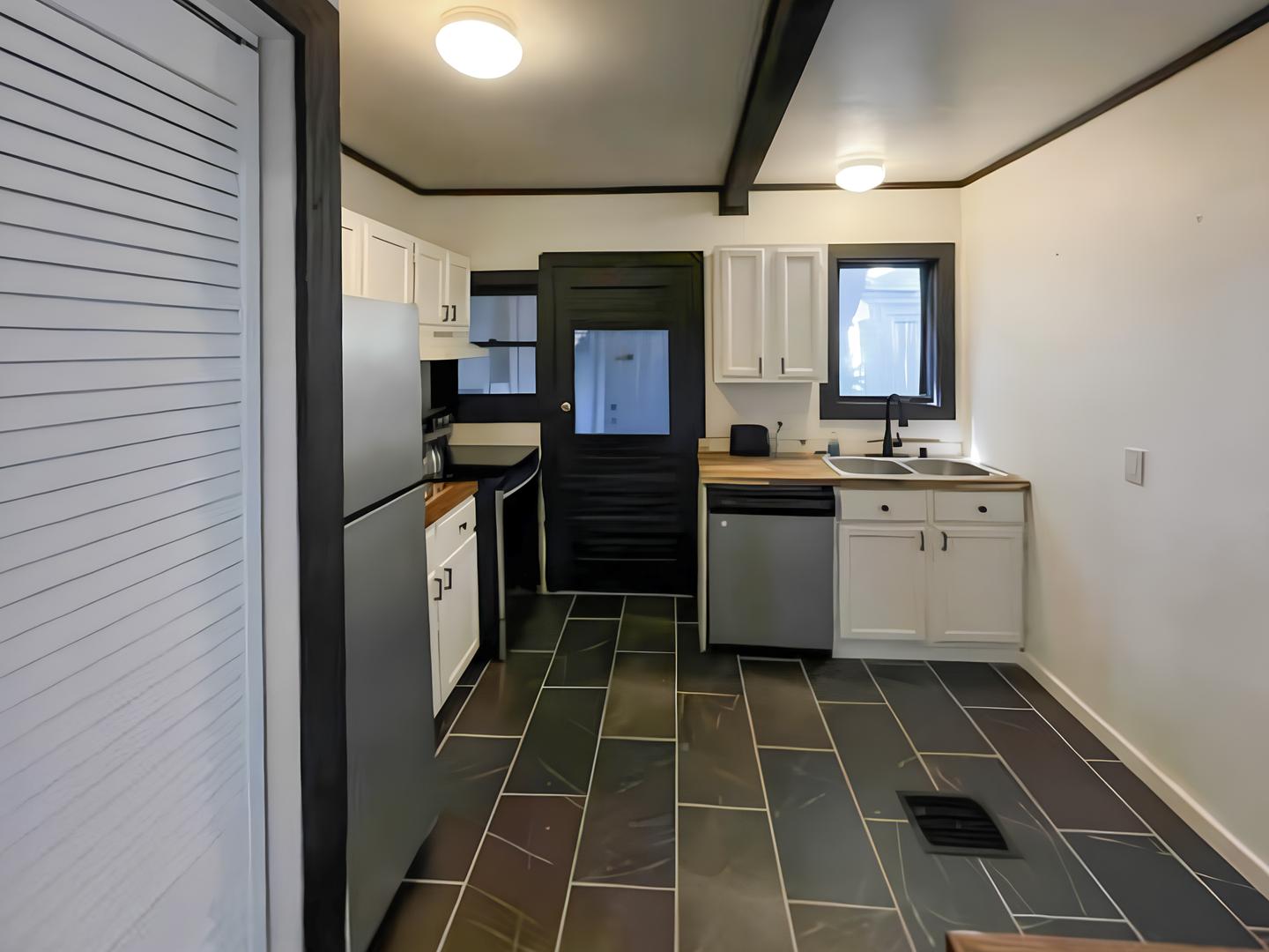 Common spaces including the kitchen