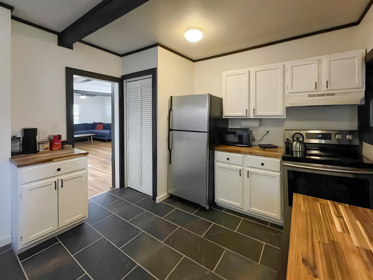 Common spaces including the kitchen