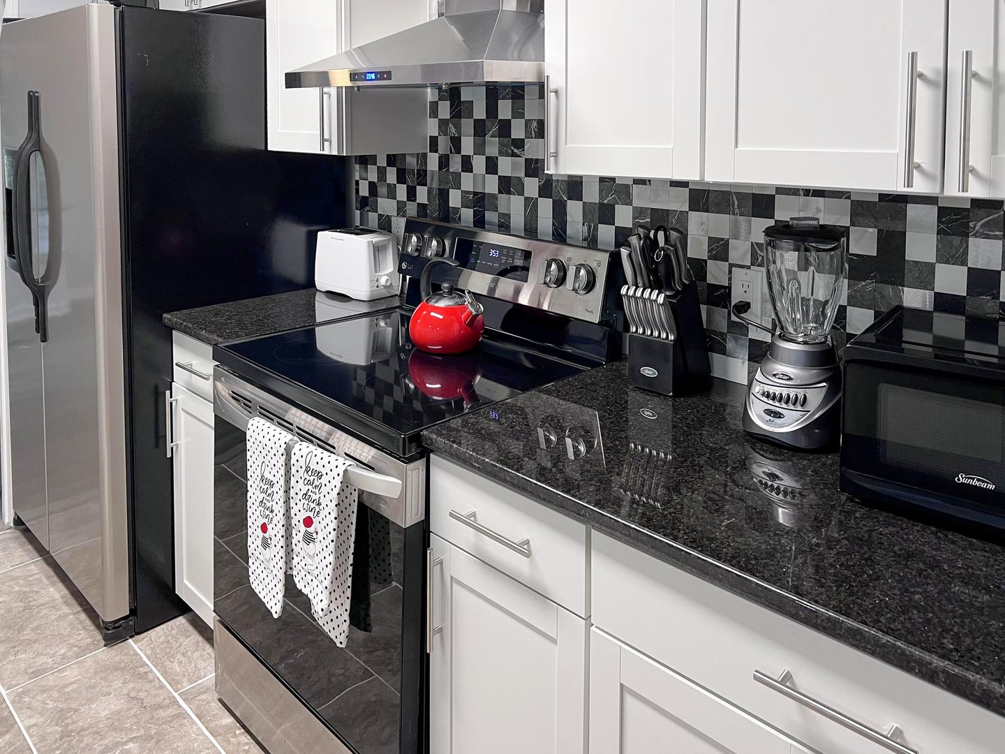 Common spaces including the kitchen