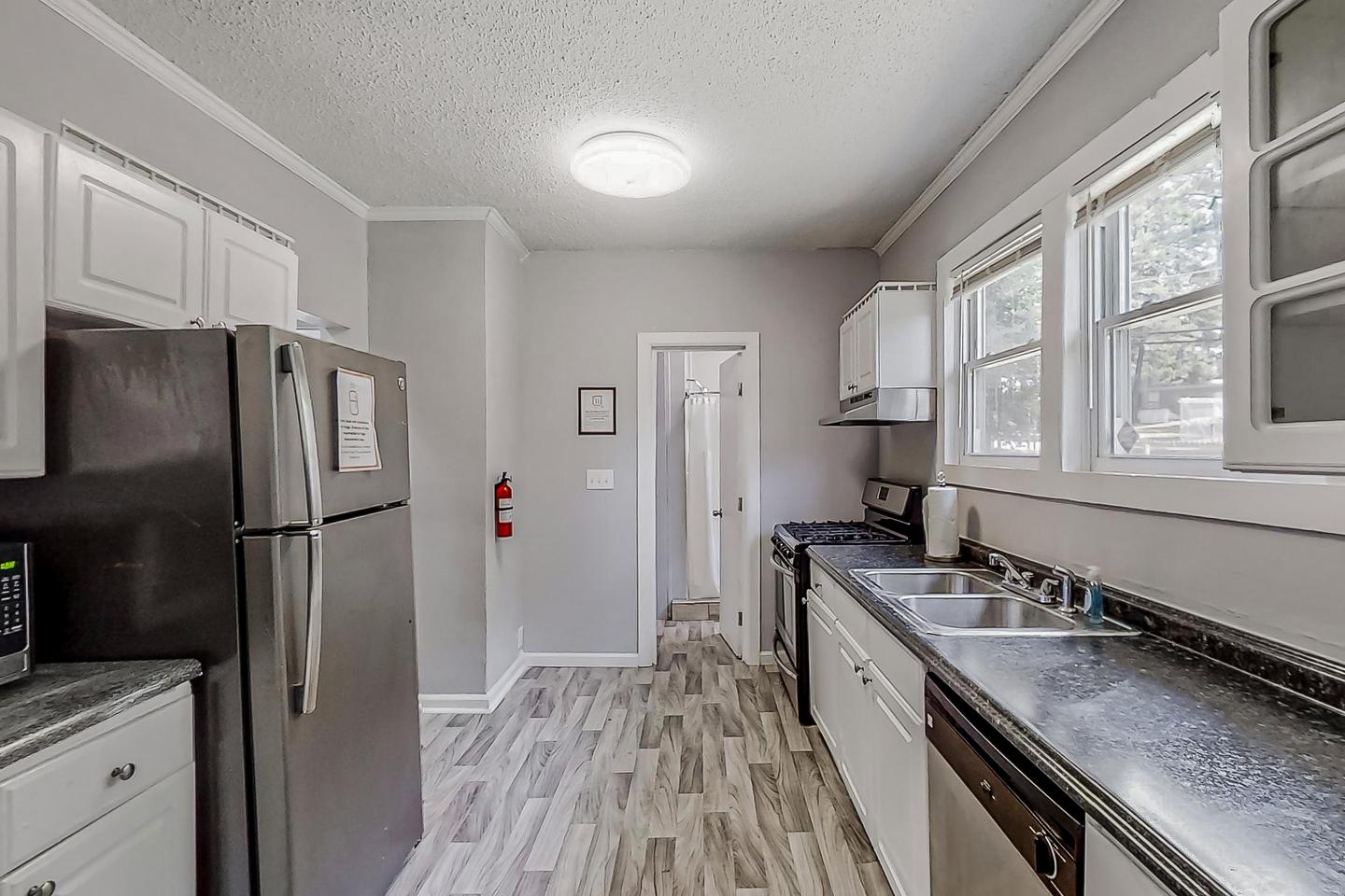 Common spaces including the kitchen