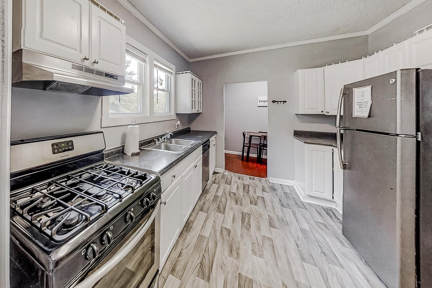 Common spaces including the kitchen