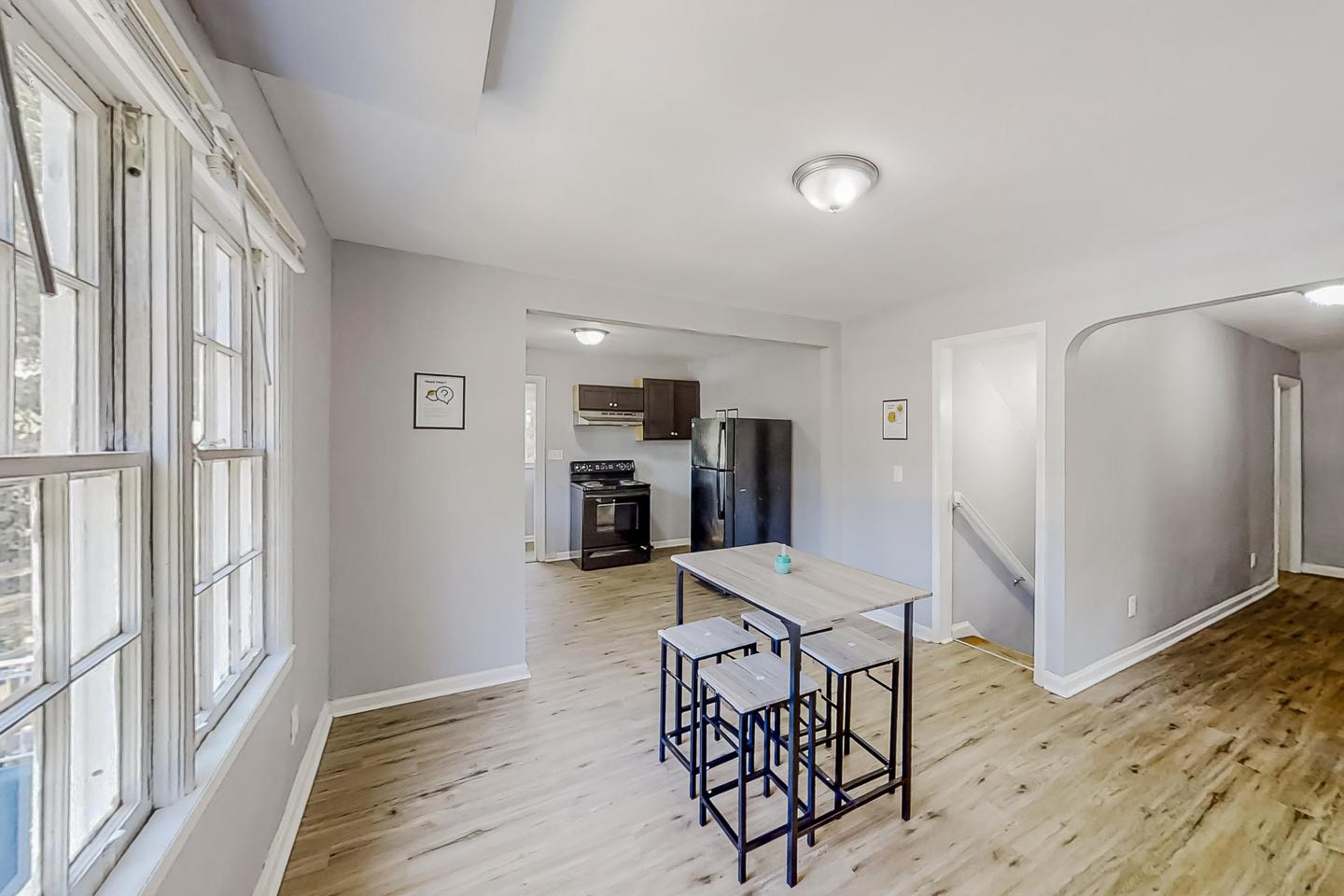 Common spaces including the kitchen