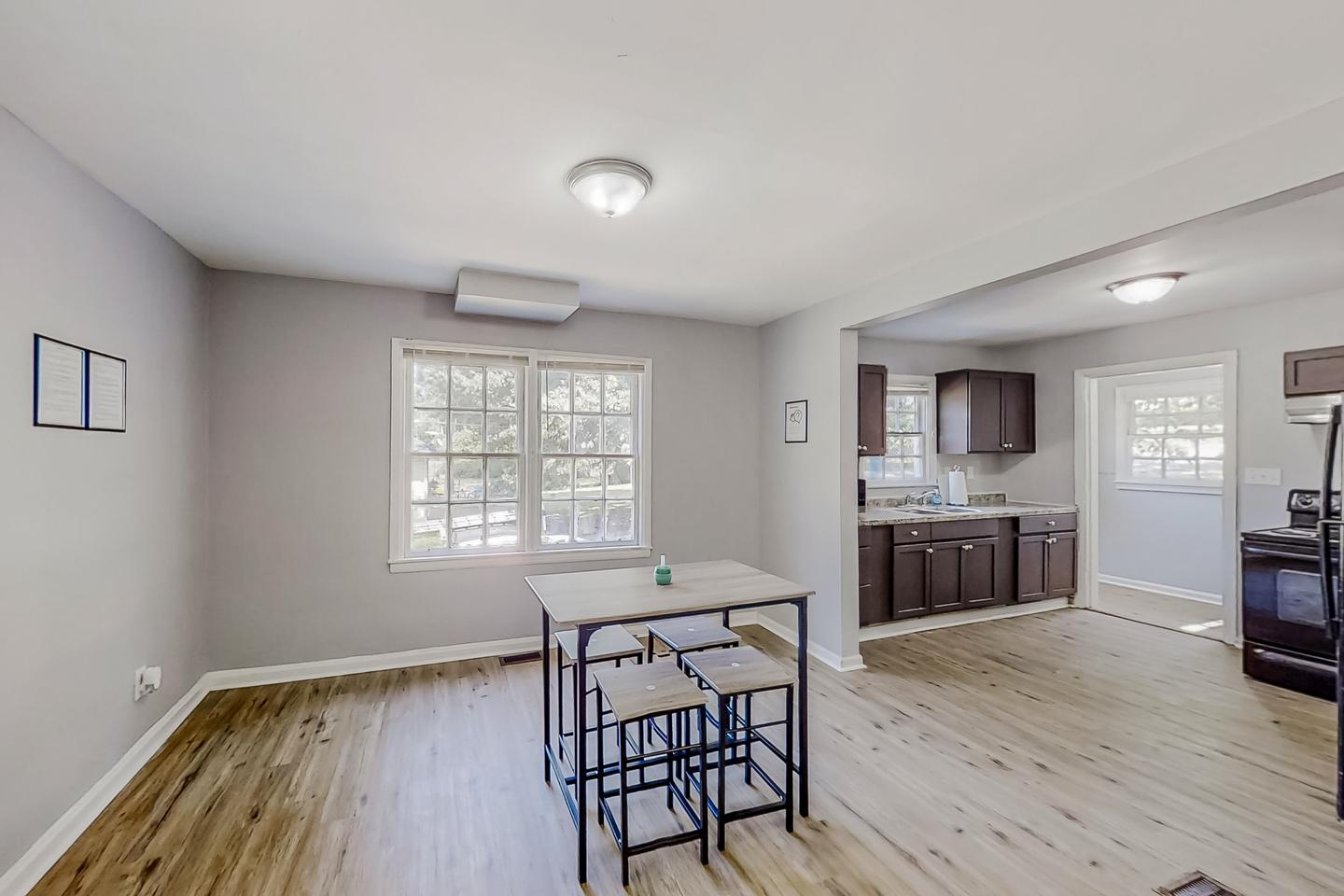 Common spaces including the kitchen