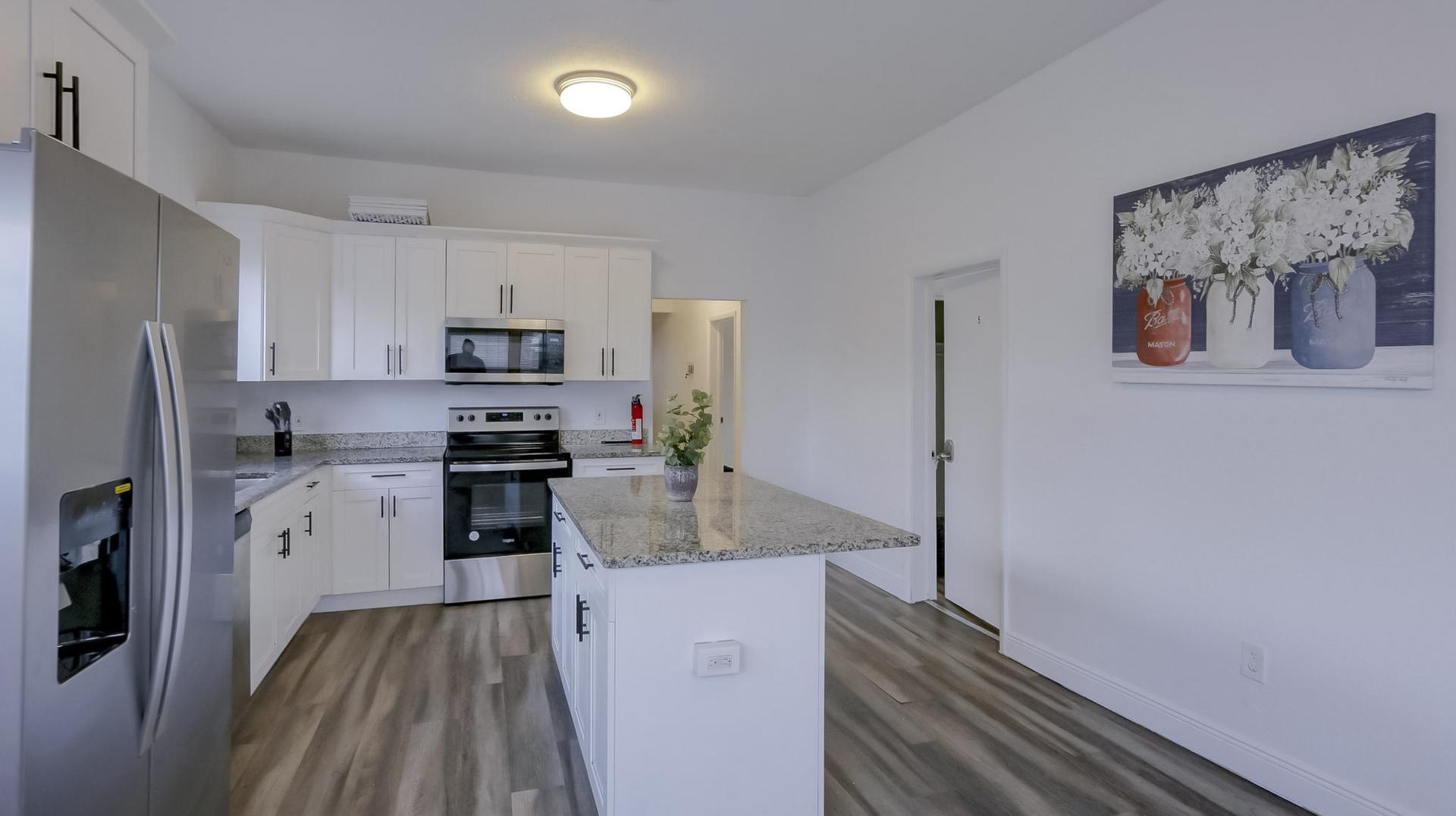 Common spaces including the kitchen