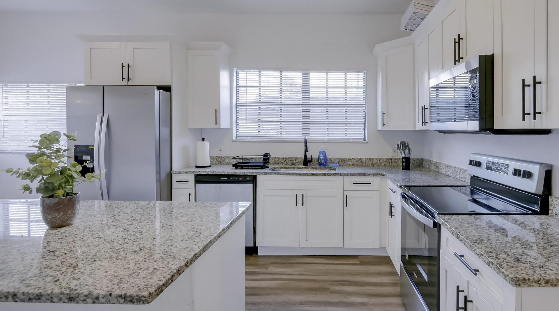 Common spaces including the kitchen