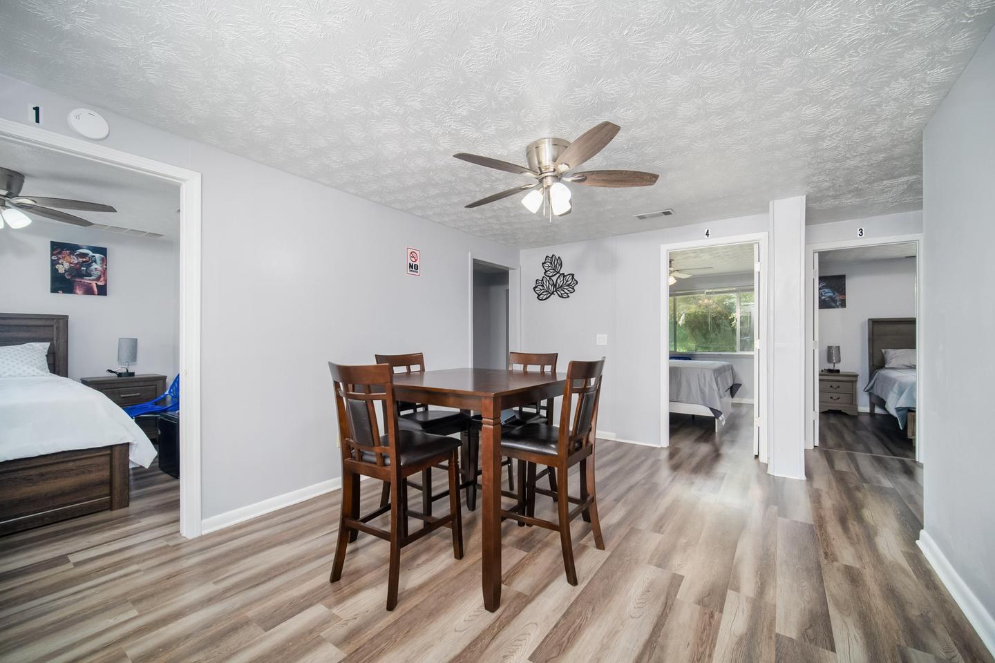 Common spaces including the kitchen