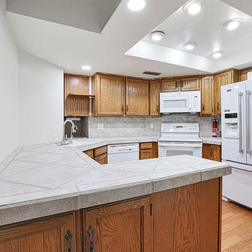 Common spaces including the kitchen