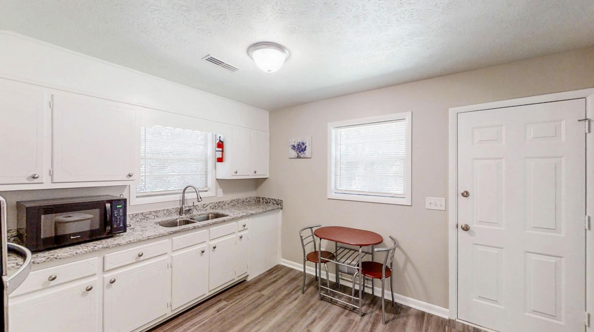 Common spaces including the kitchen