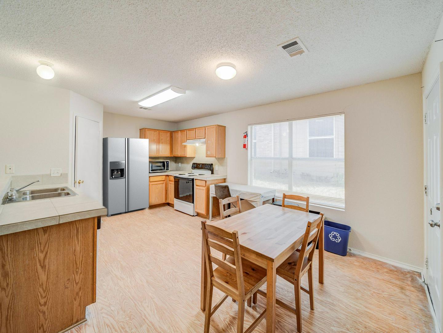 Common spaces including the kitchen