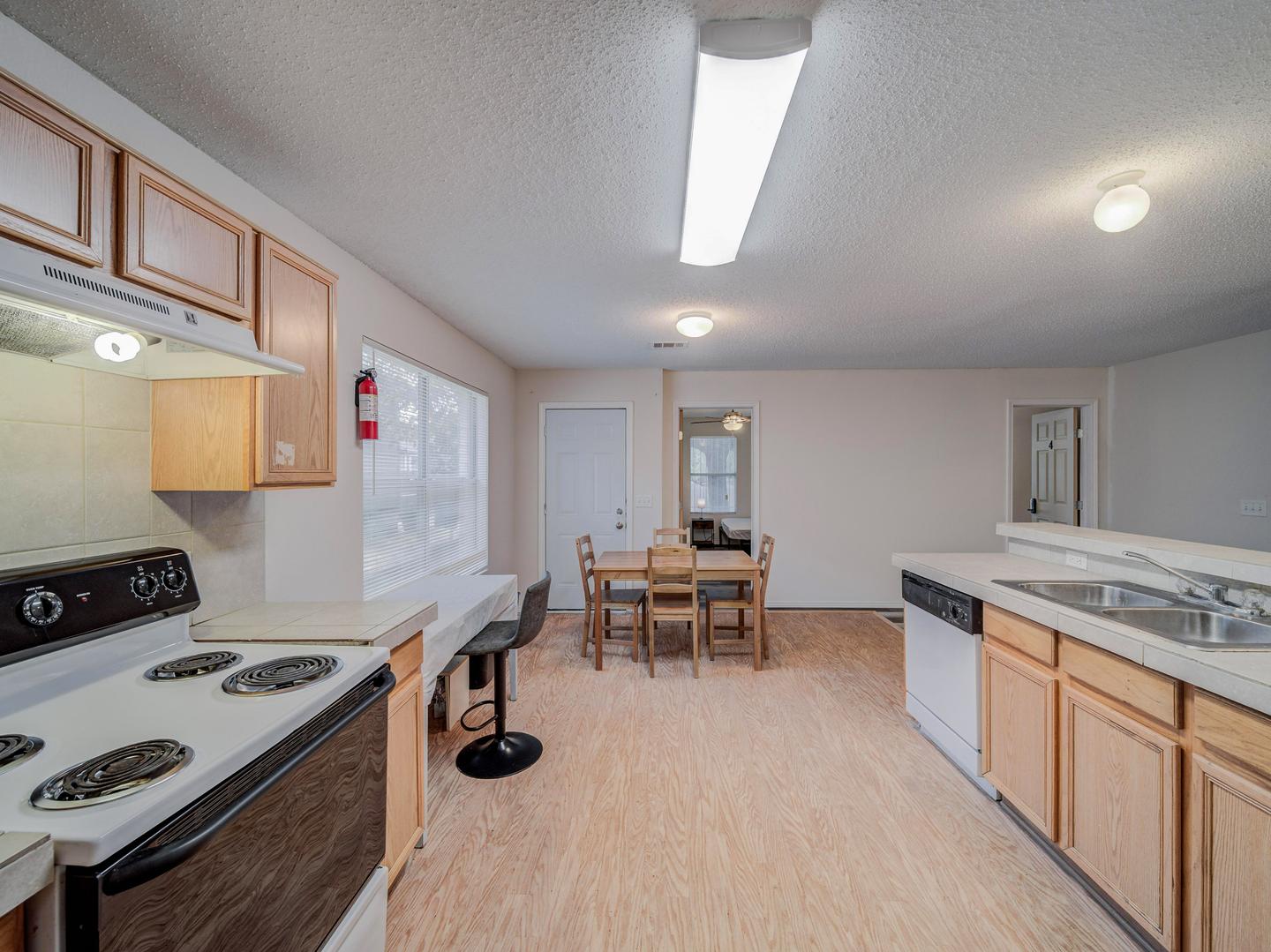 Common spaces including the kitchen