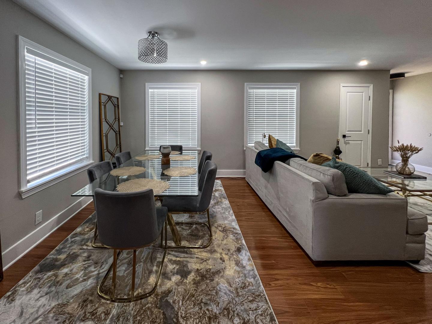 Common spaces including the kitchen