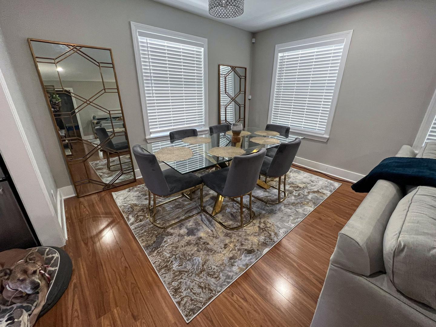 Common spaces including the kitchen
