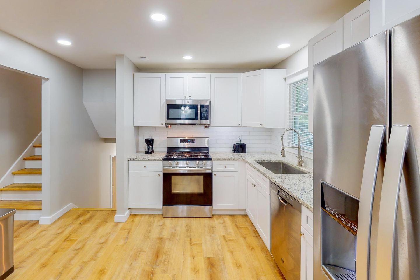 Common spaces including the kitchen