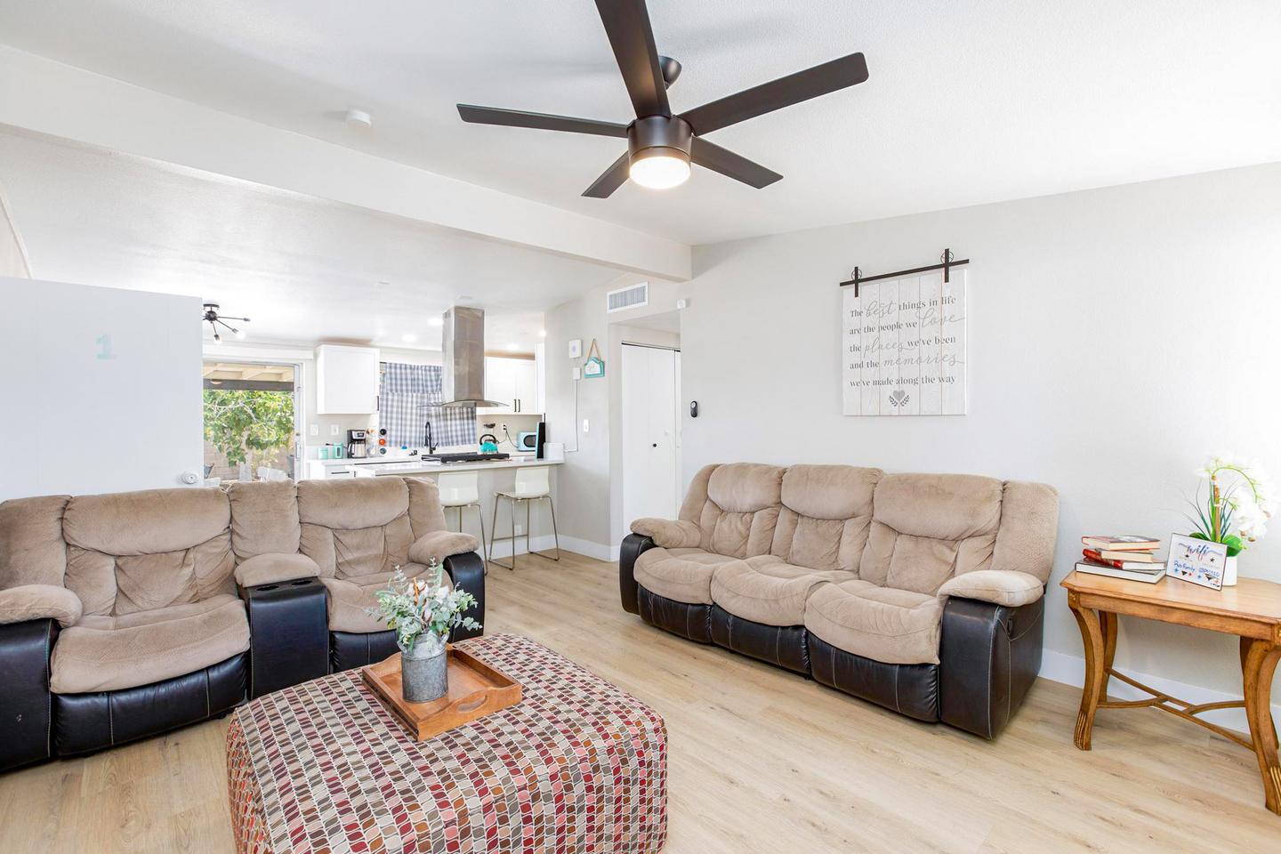 Common spaces including the kitchen