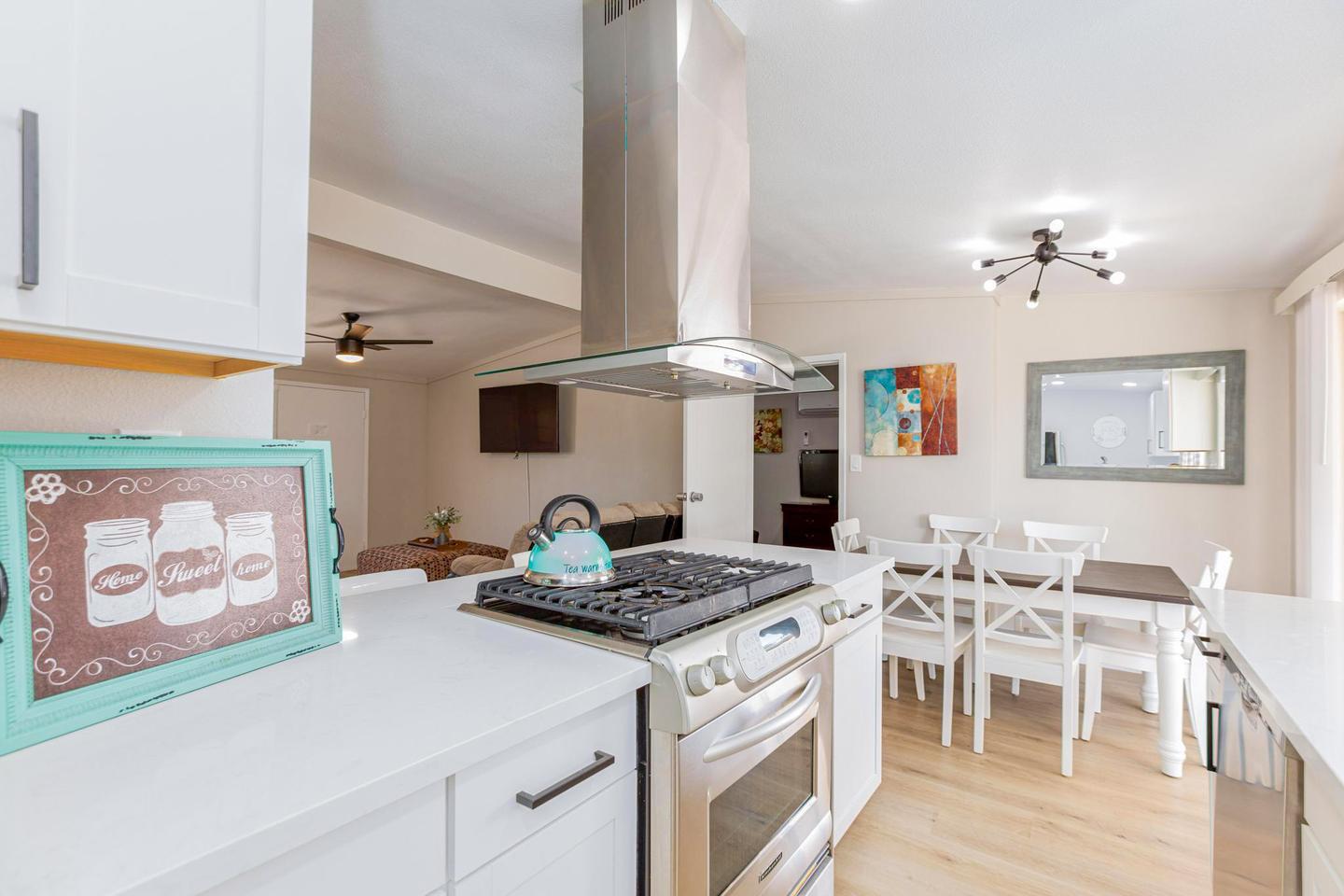 Common spaces including the kitchen