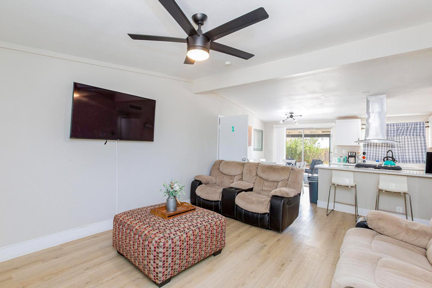 Common spaces including the kitchen
