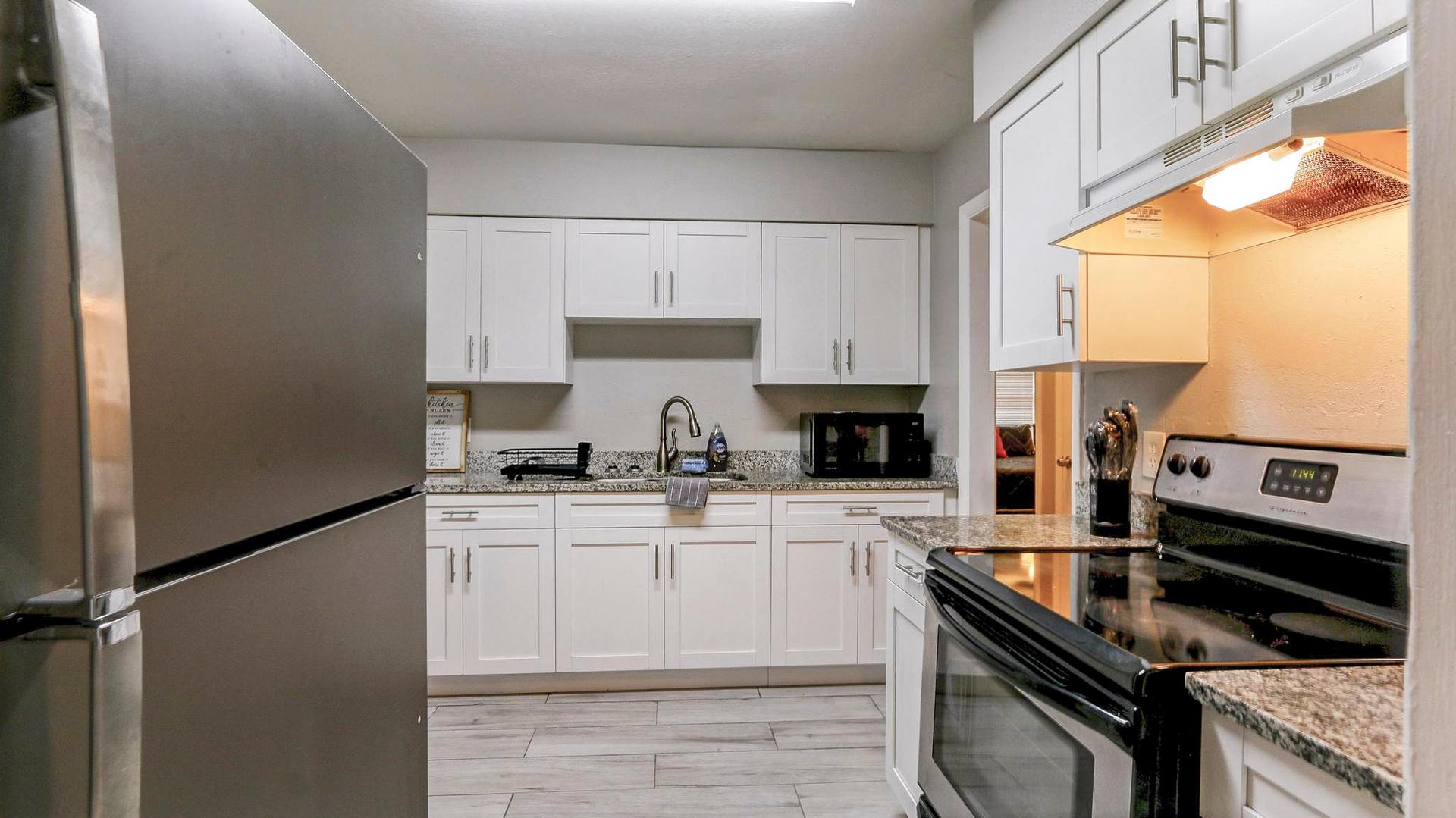 Common spaces including the kitchen
