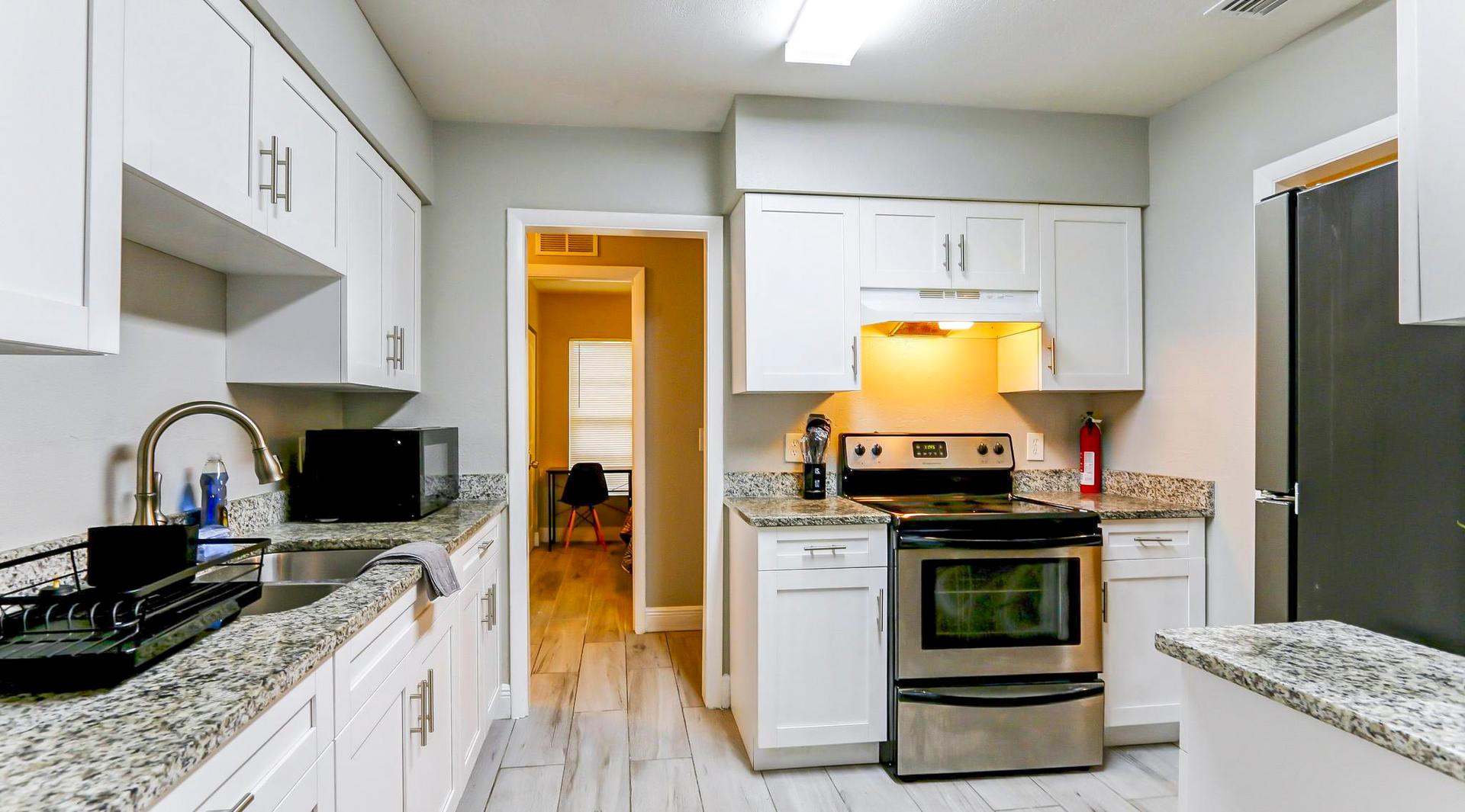 Common spaces including the kitchen