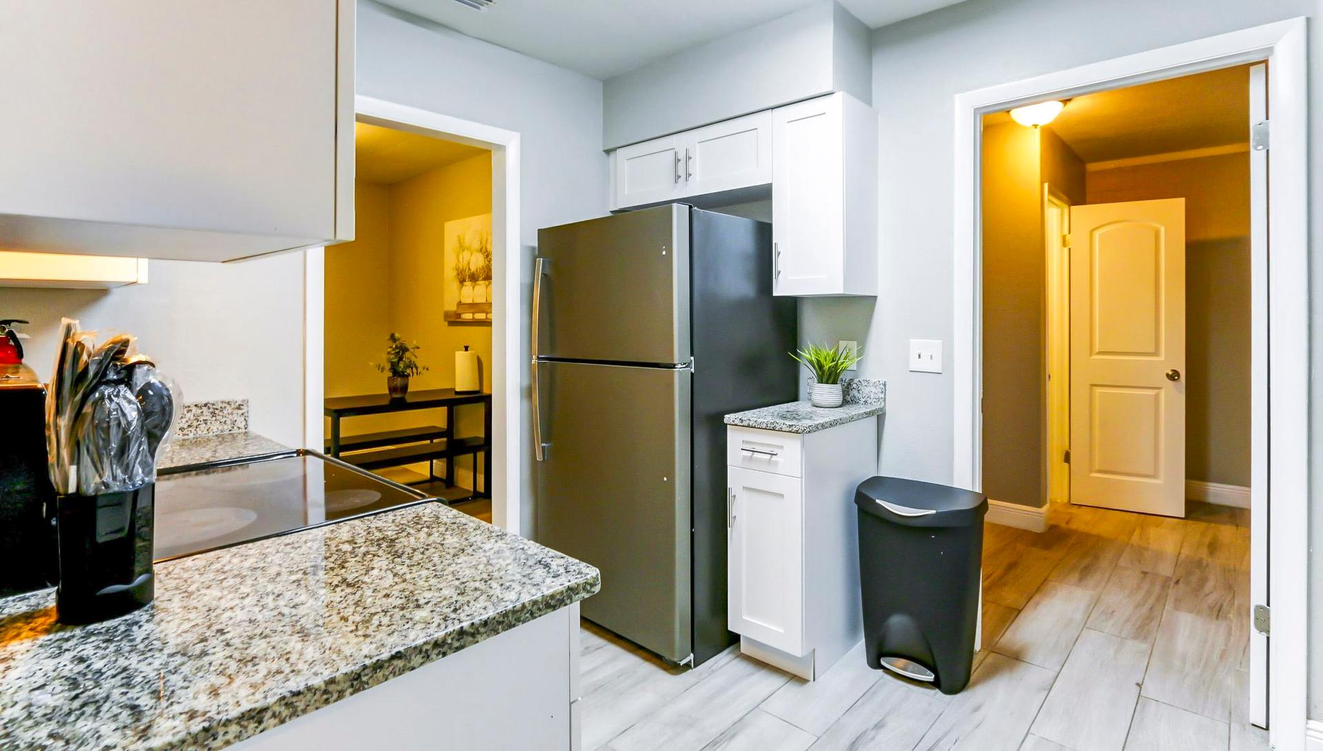 Common spaces including the kitchen