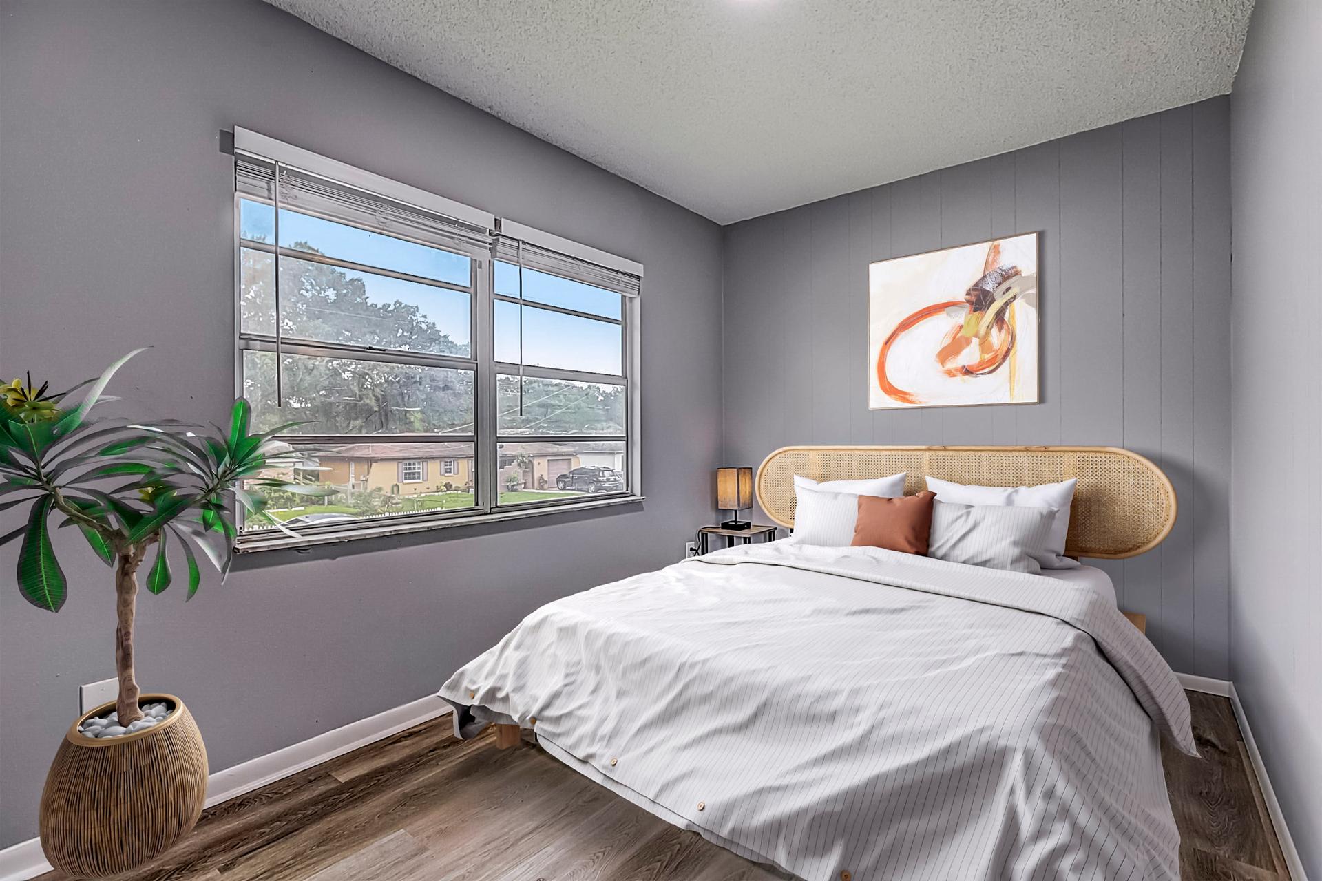 bedroom, detected:bed, window blind