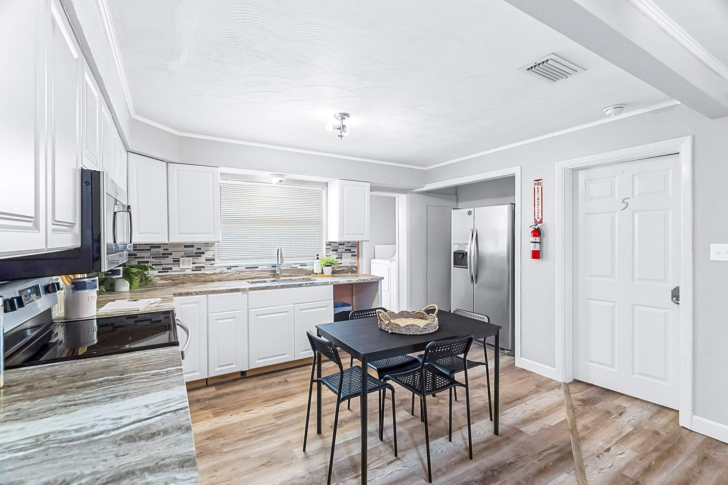 Common spaces including the kitchen