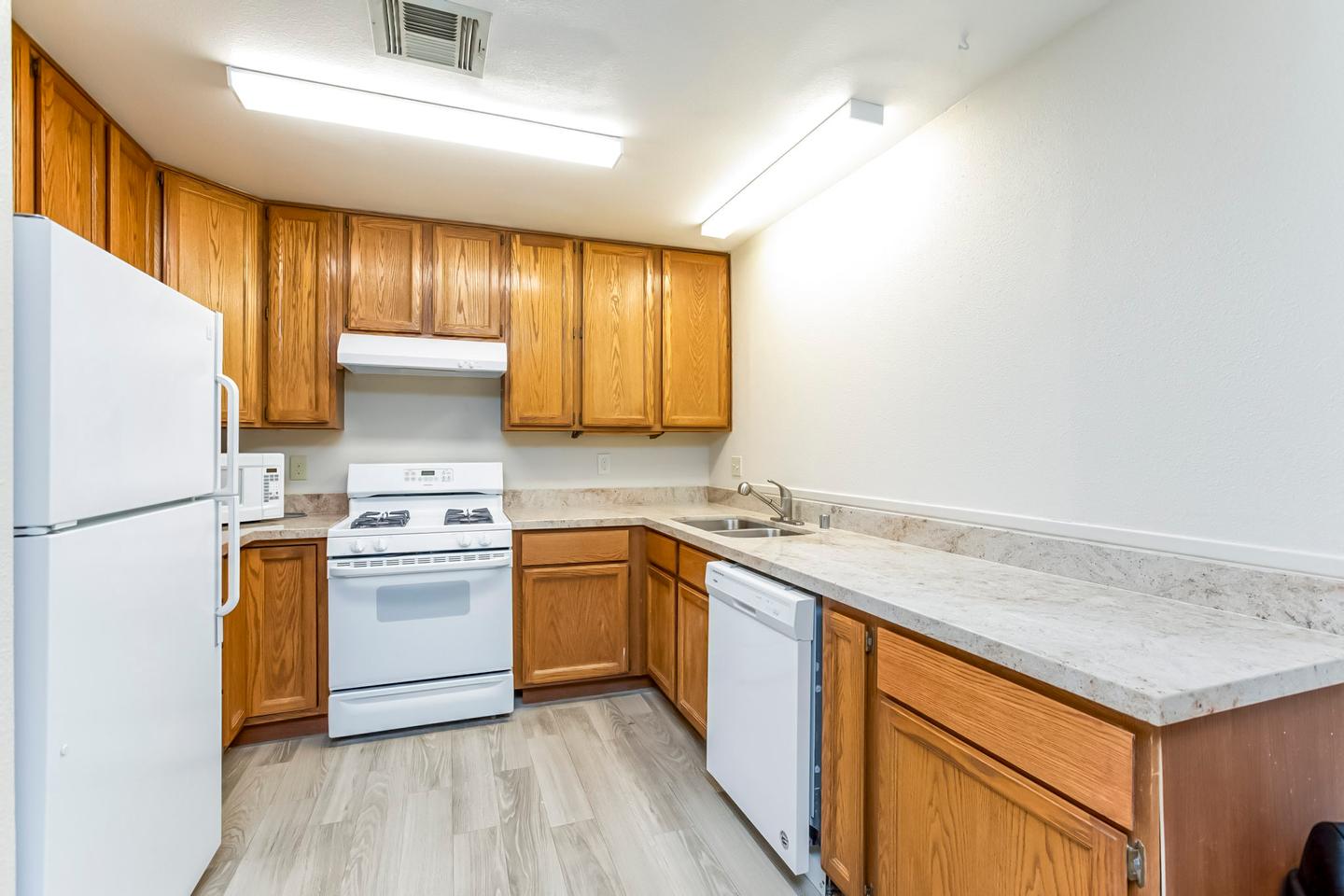 Common spaces including the kitchen