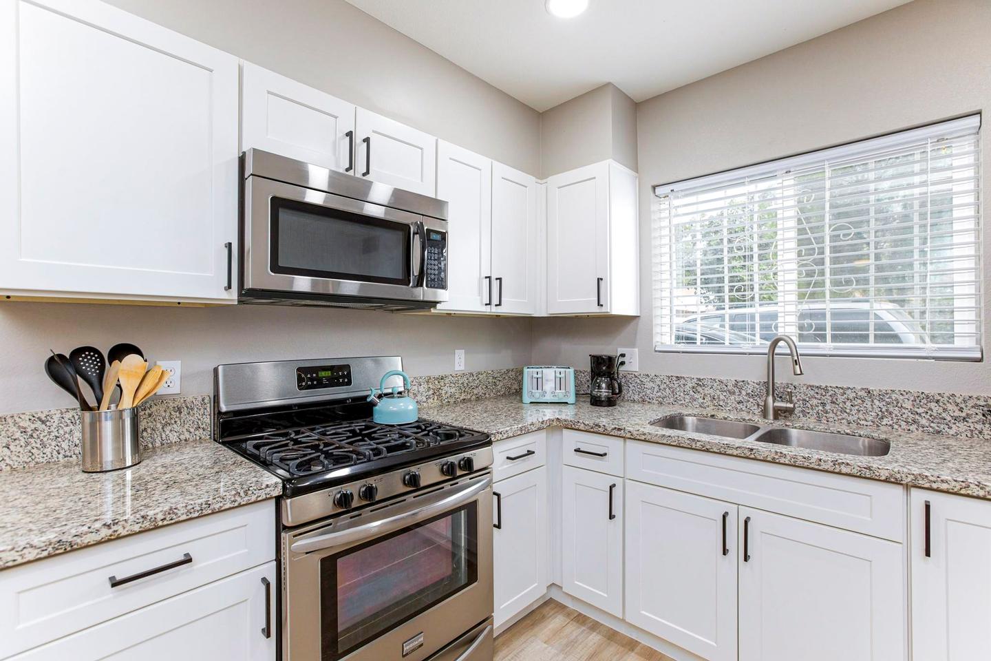 Common spaces including the kitchen