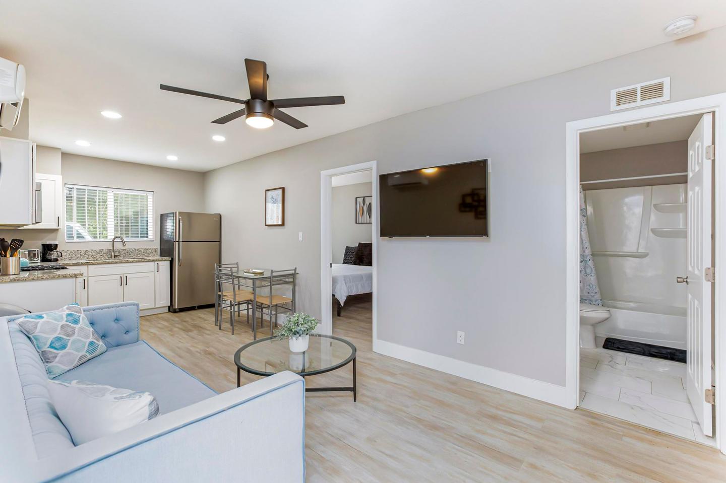 Common spaces including the kitchen