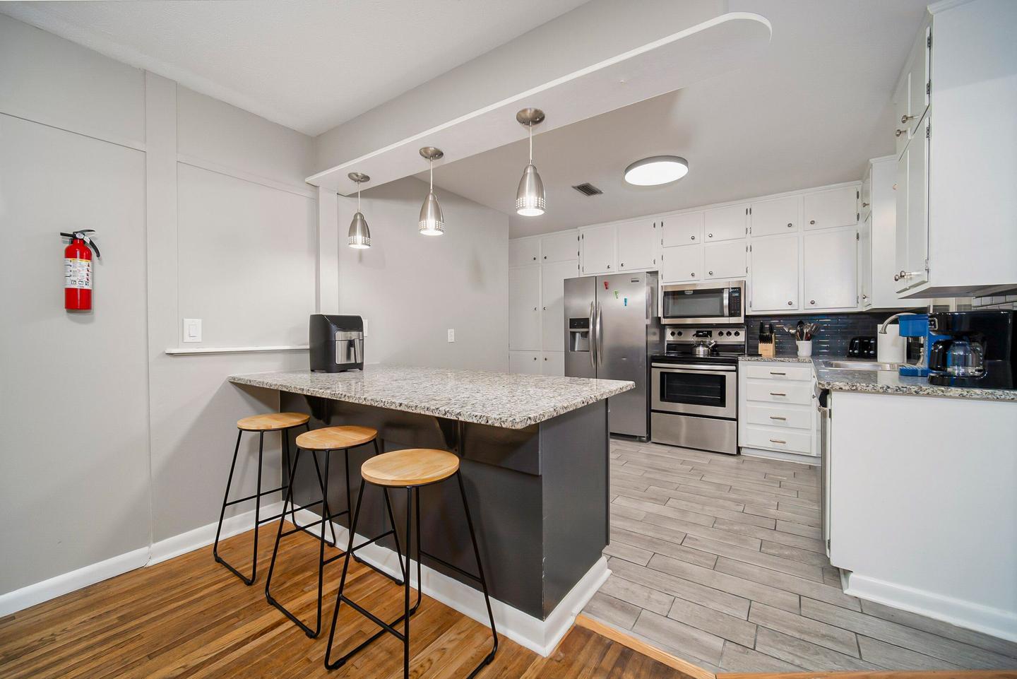 Common spaces including the kitchen