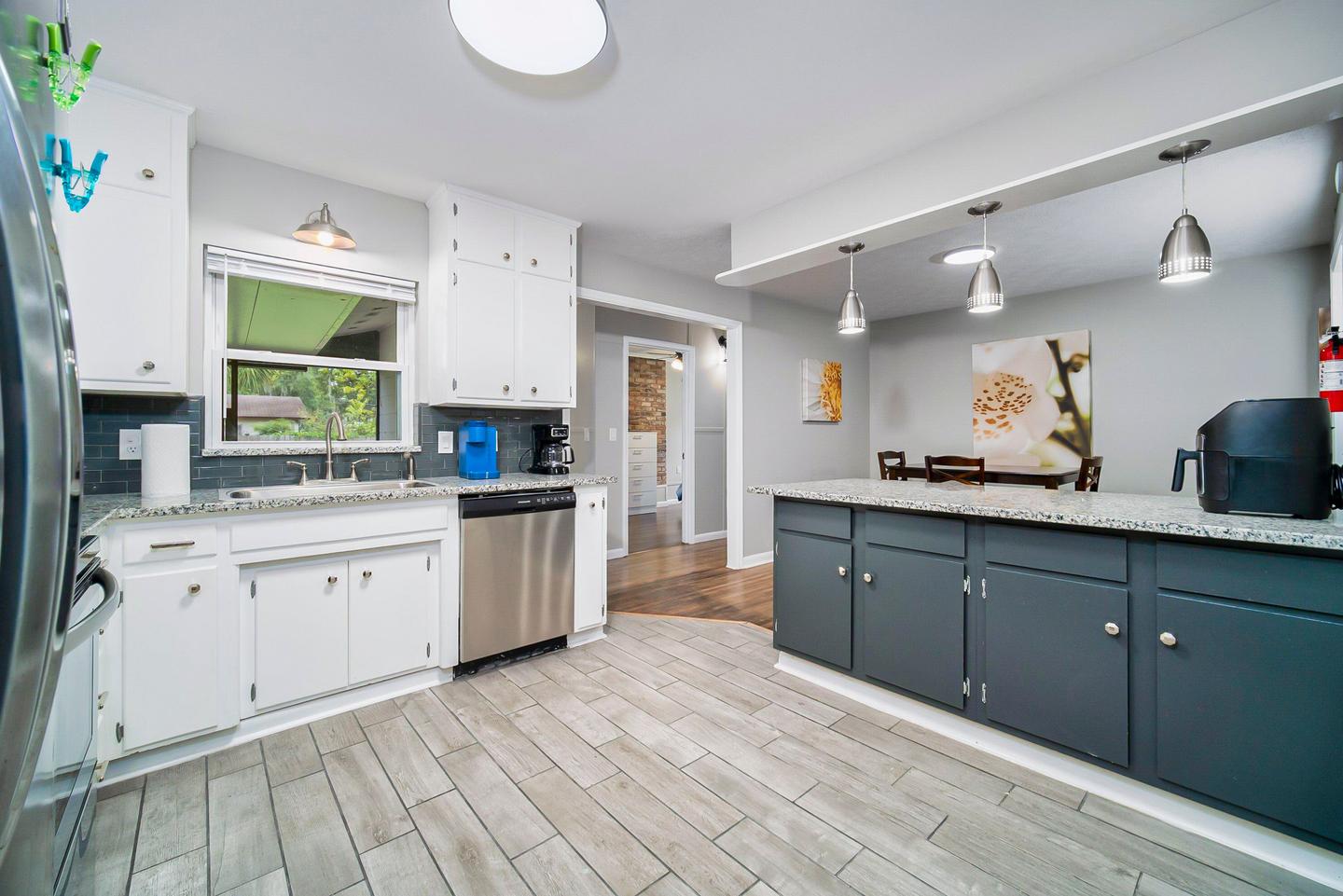 Common spaces including the kitchen