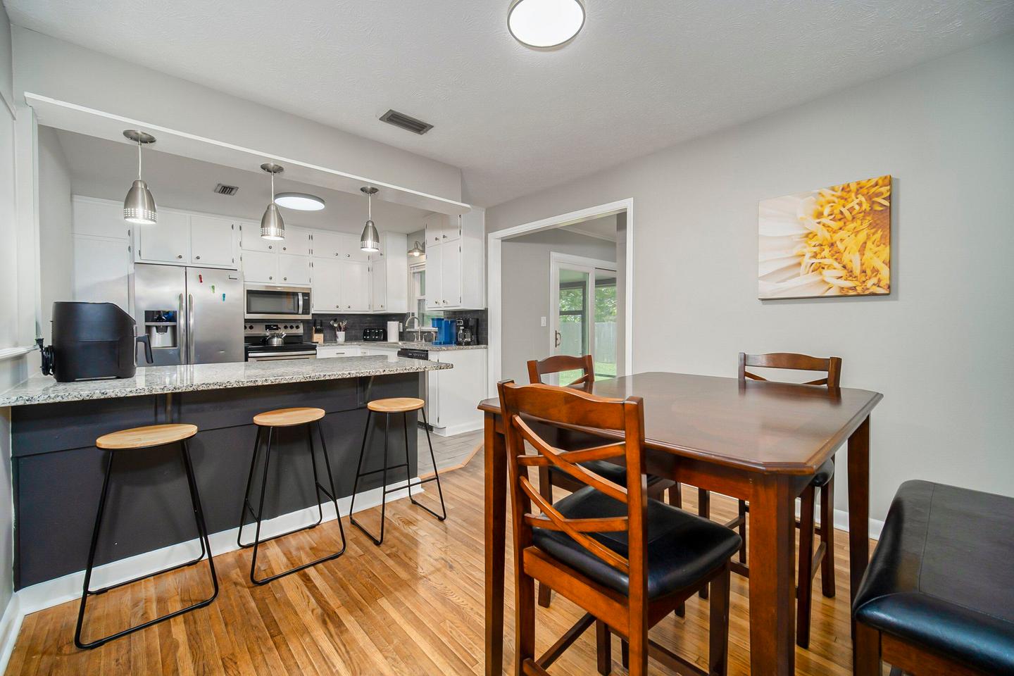 Common spaces including the kitchen