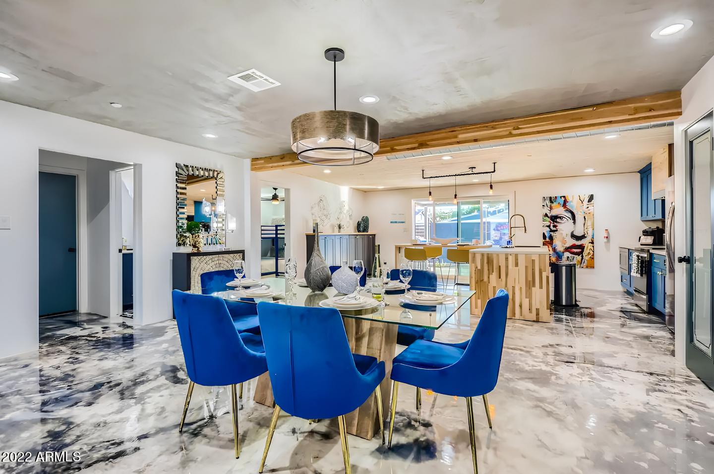 Common spaces including the kitchen
