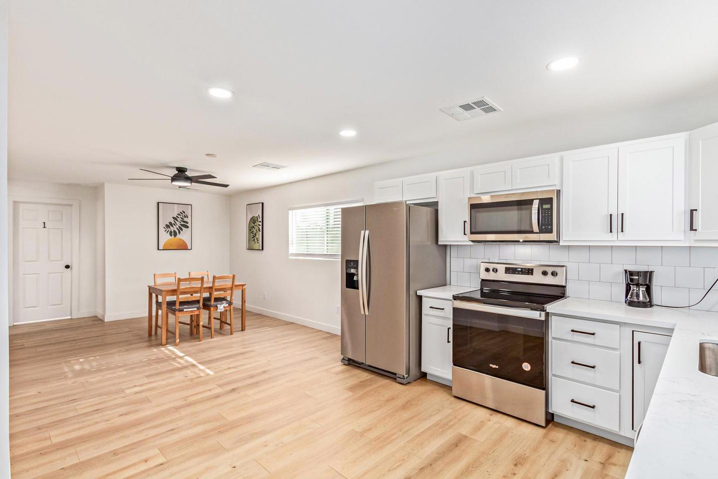 Common spaces including the kitchen