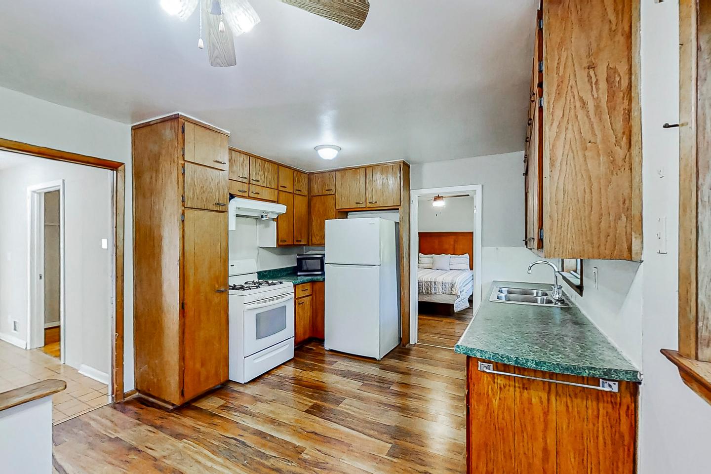 Common spaces including the kitchen