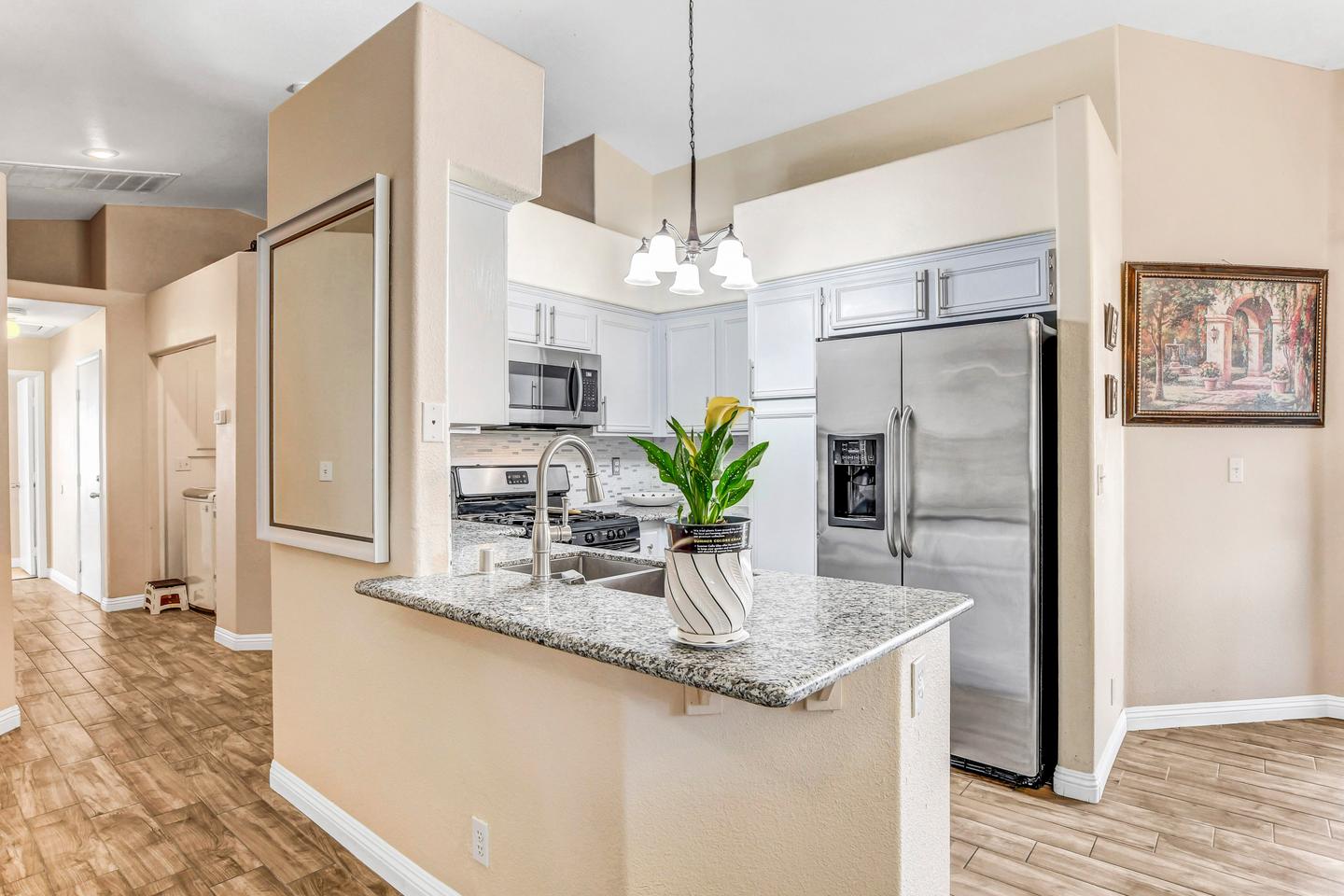 Common spaces including the kitchen