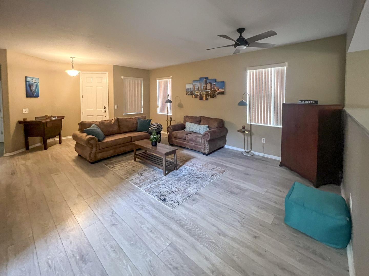Common spaces including the kitchen