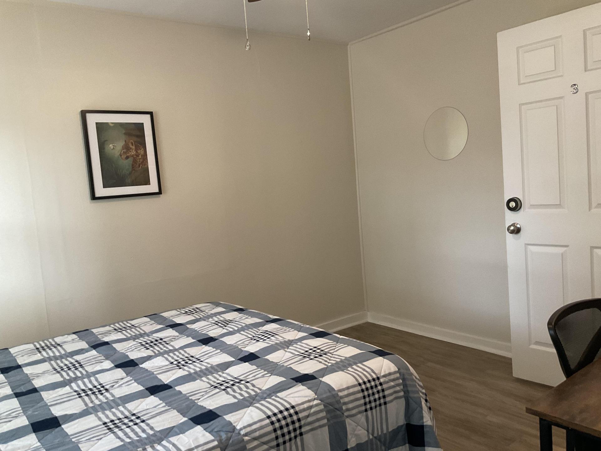 Bedroom 3 has a full sized bed.