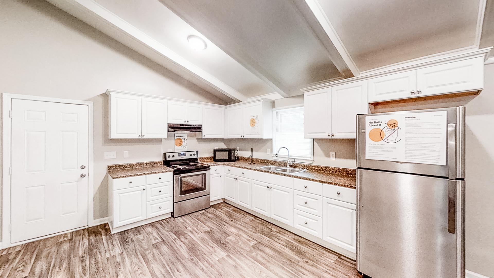 Common spaces including the kitchen