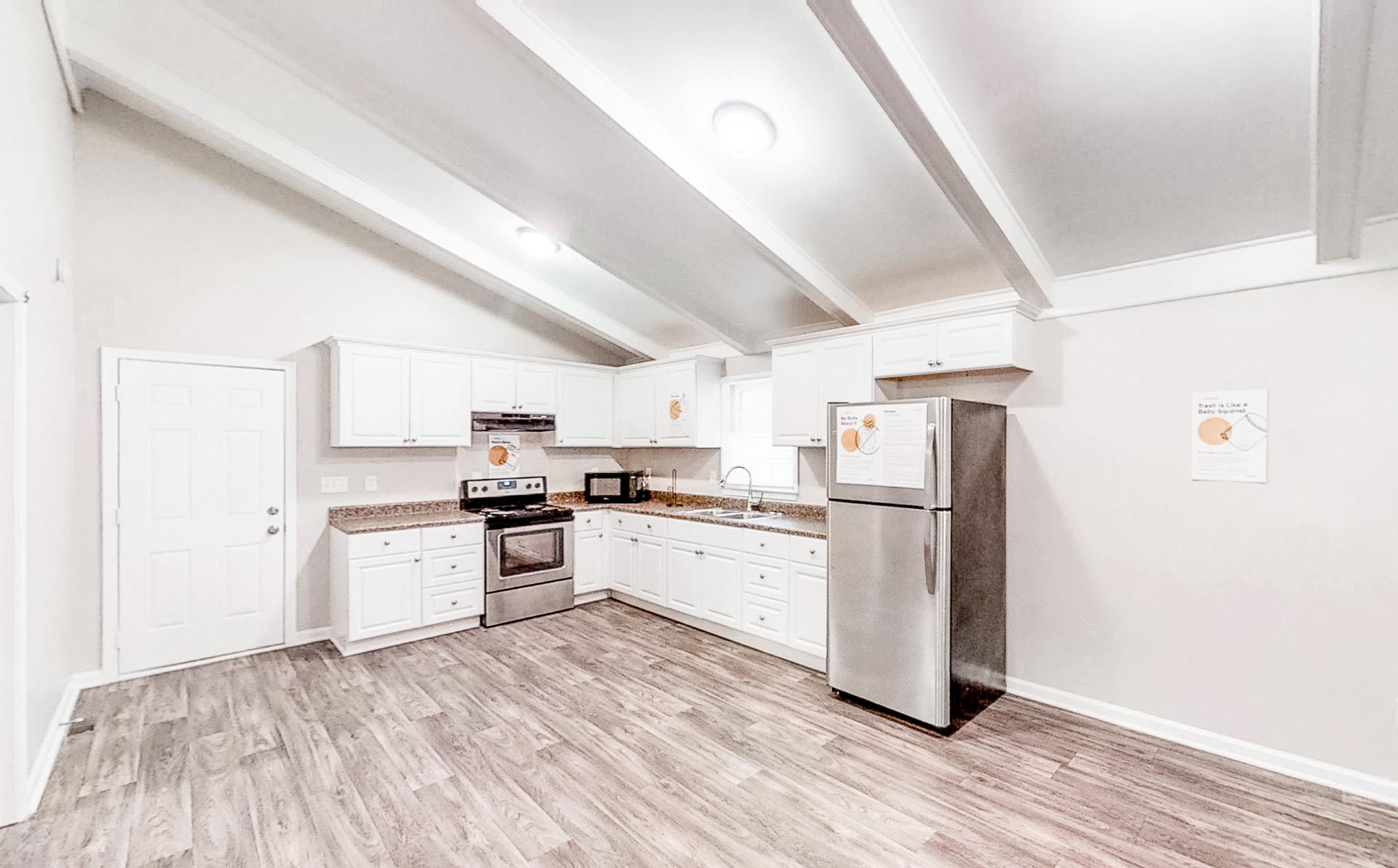 Common spaces including the kitchen