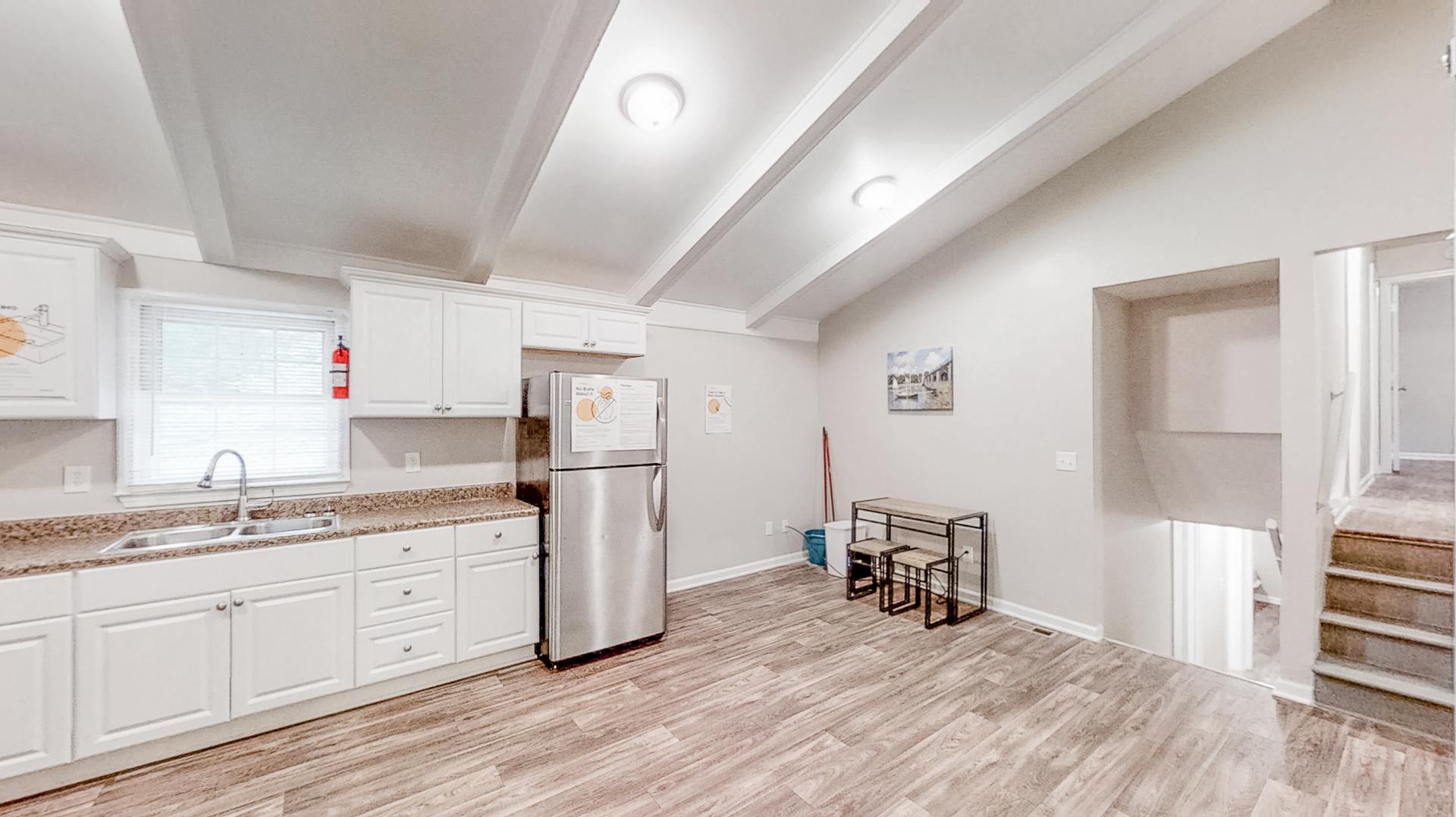 Common spaces including the kitchen