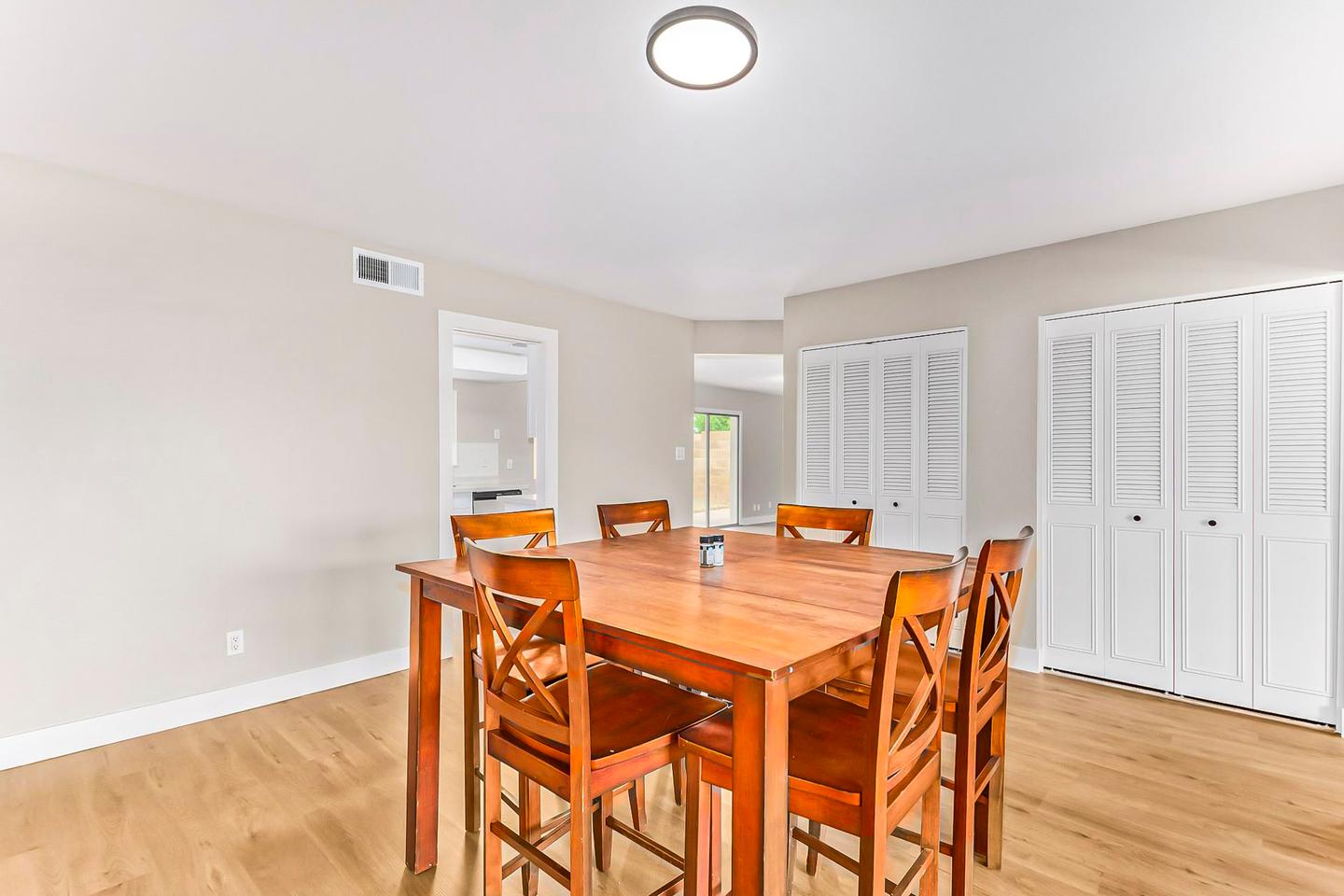 Common spaces including the kitchen