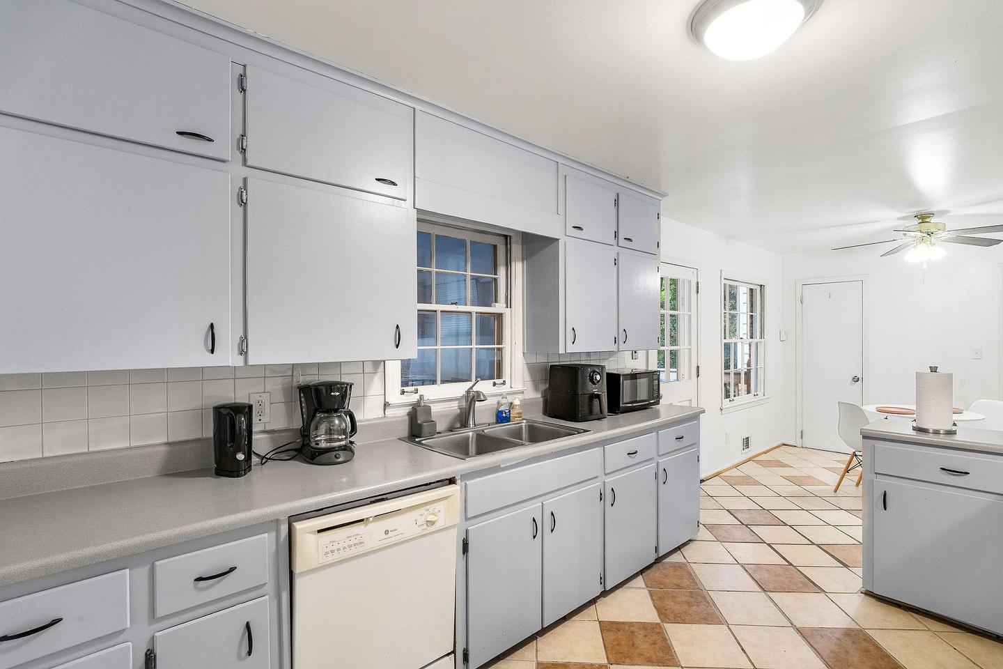 Common spaces including the kitchen